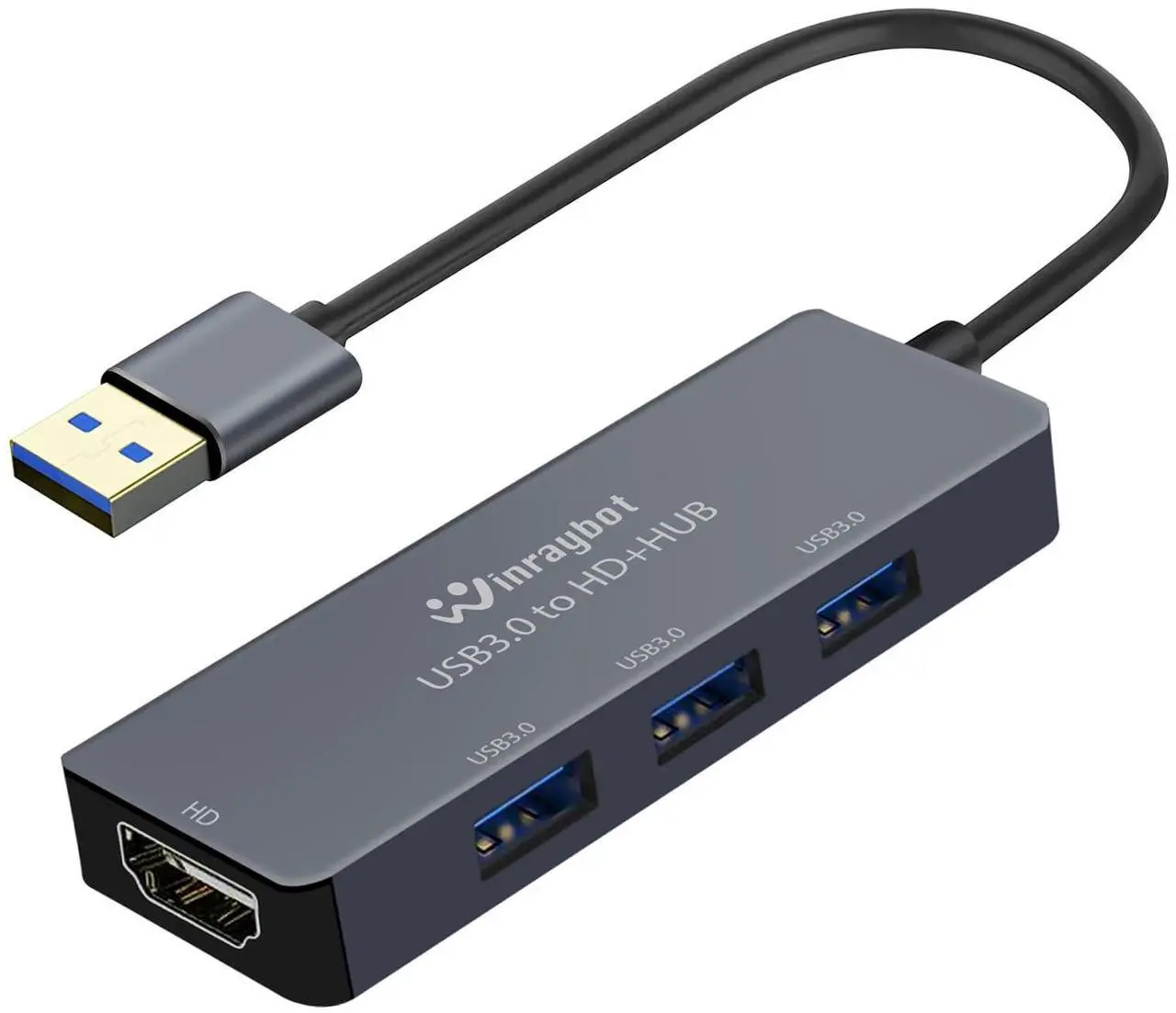 Alt view image 4 of 5 - USB to hdmi Adapter for Monitor,USB HUB with HDMI USB HDMI HUB.hdmi to USB Adapter(USB3.0 to HDMI with 3*USB3.0)