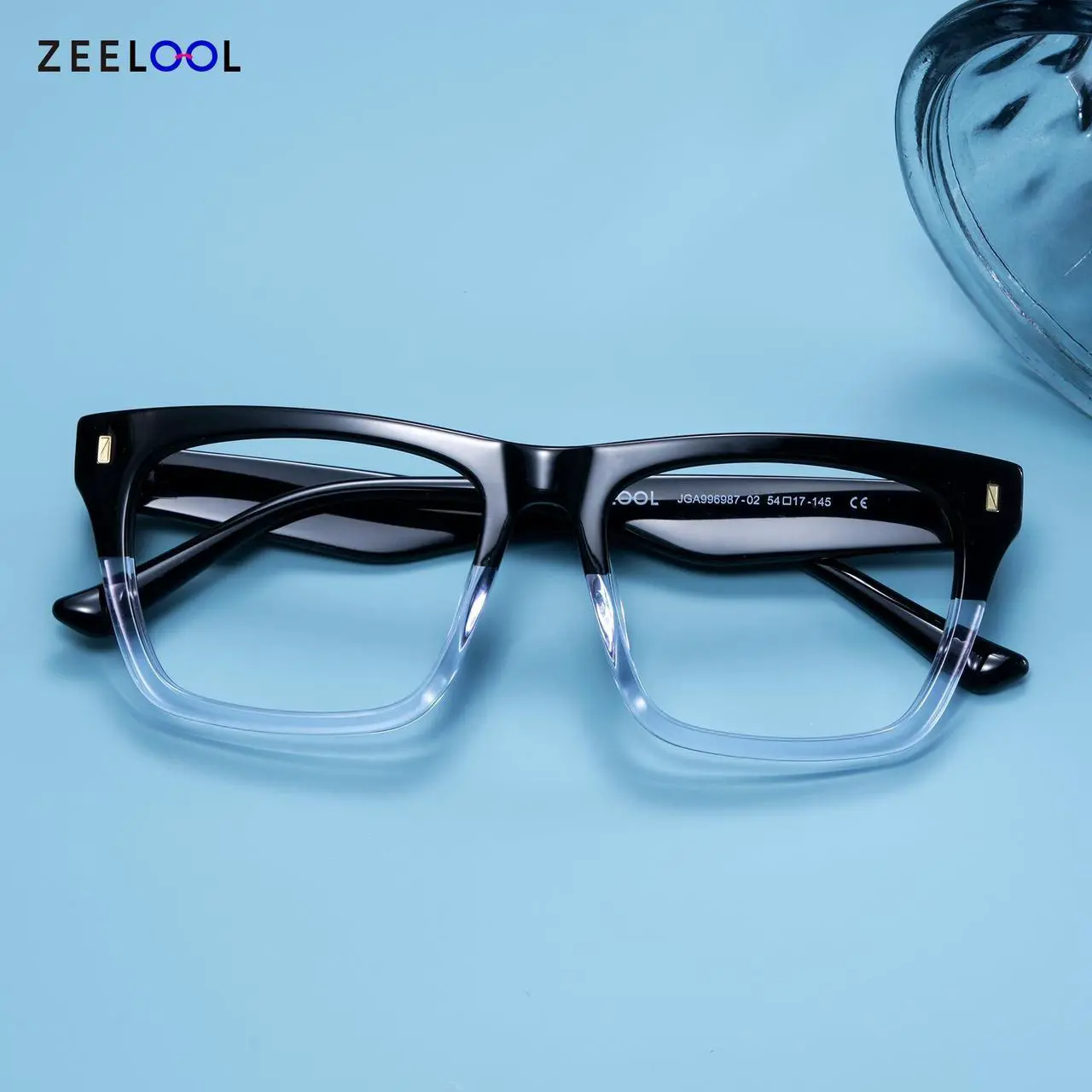 Alt view image 3 of 5 - Zeelool Blue Light Blocking Glasses for Men, Rectangle Fashion Glasses Frame Eyeglasses with Anti UV Glare & Eyestrain Lens ZJGA996987-02B