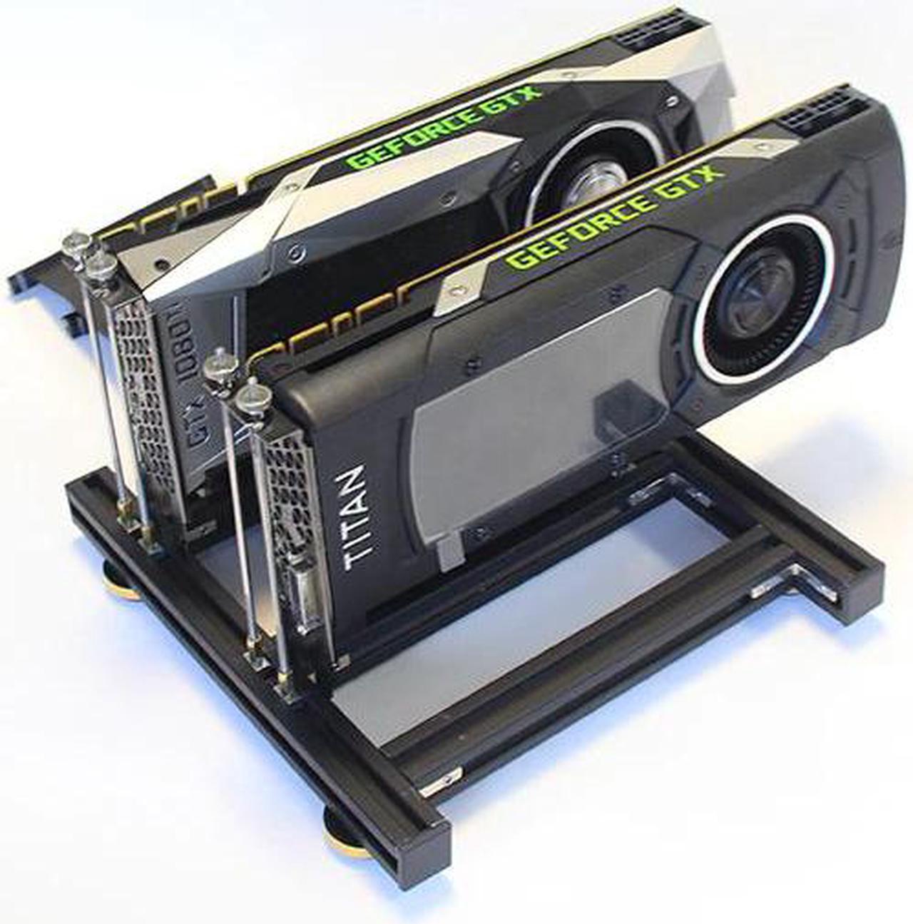 Dual Graphics card Bracket DIY External Cooling Accessories Base Can SLI Heatsink Holder PCIE X16 Aluminum profile