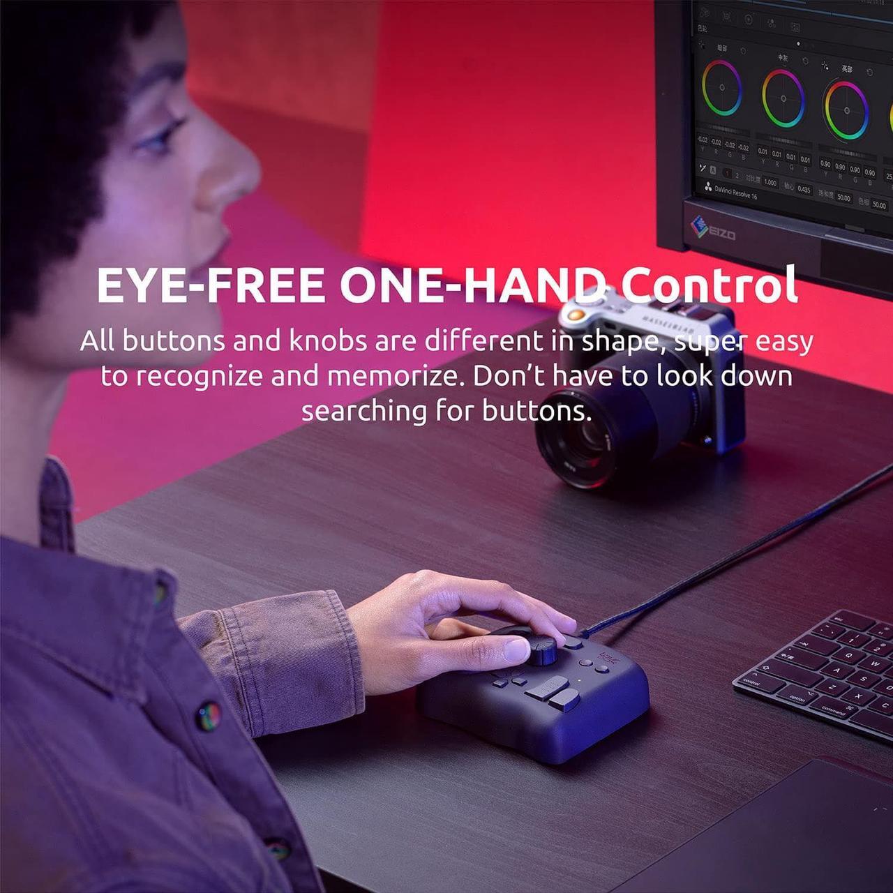 Alt view image 2 of 7 - TourBox NEO (with Storage Bag)  - Video Photo Editing Controller, Custom Shortcut Keyboard, Eye-Free One-Hand Creative Console for Photoshop Lightroom Premiere, Windows Mac PC Graphics Drawing Tablet