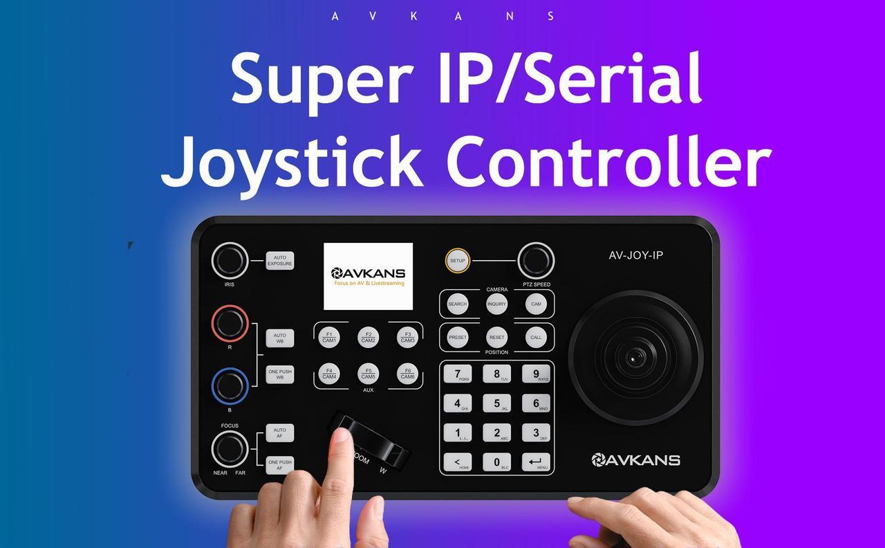 Alt view image 3 of 7 - AVKANS Super PTZ Camera Joystick Controller, NDI Camera Controller Keyboard with 4D Joystick for Live Streaming, Onvif Visca Over IP RS422 RS485 RS232 Pelco-D/P Support