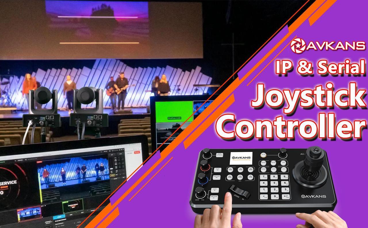 Alt view image 4 of 7 - AVKANS Super PTZ Camera Joystick Controller, NDI Camera Controller Keyboard with 4D Joystick for Live Streaming, Onvif Visca Over IP RS422 RS485 RS232 Pelco-D/P Support