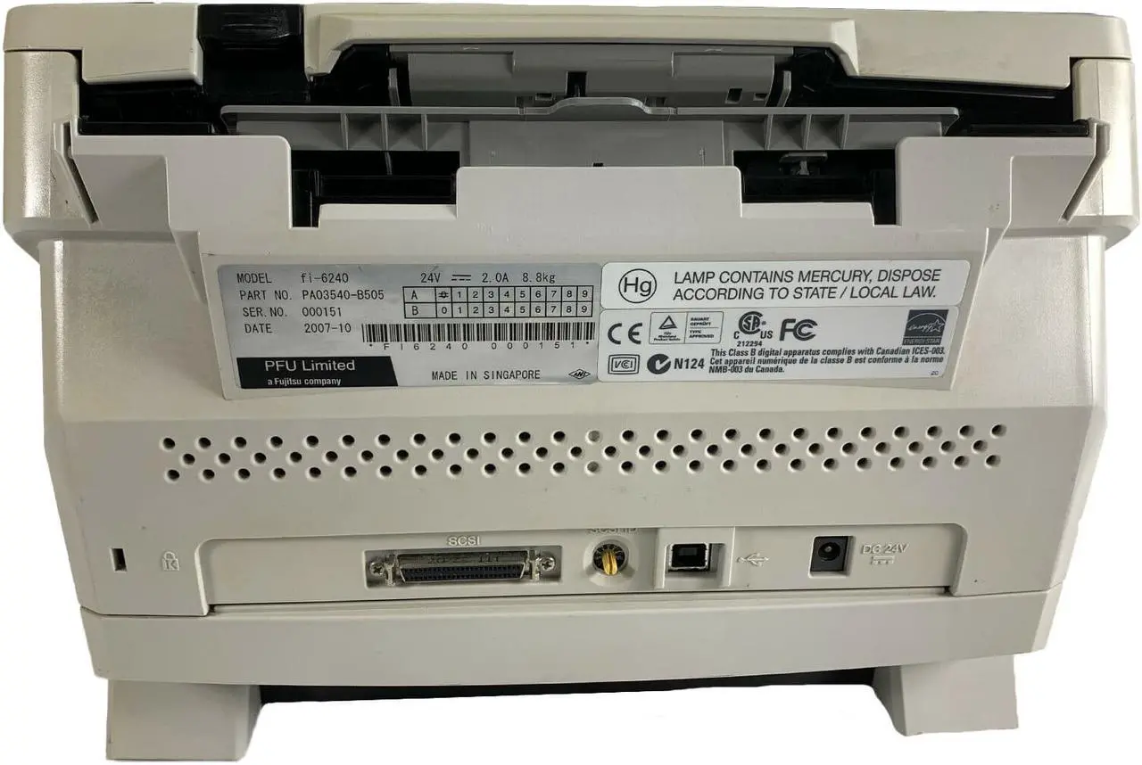 Alt view image 3 of 6 - Fujitsu fi-6240 600 DPI ADF+Flatbed Duplex Color Image Document Scanner USB 2.0