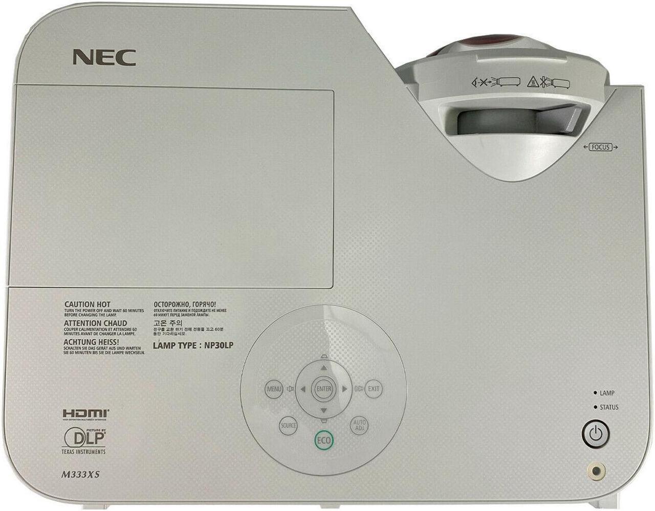 Alt view image 3 of 4 - NEC M333XS DLP Projector Short-Throw NP-M333XS 3300 ANSI HD 1080p HDMI bundle