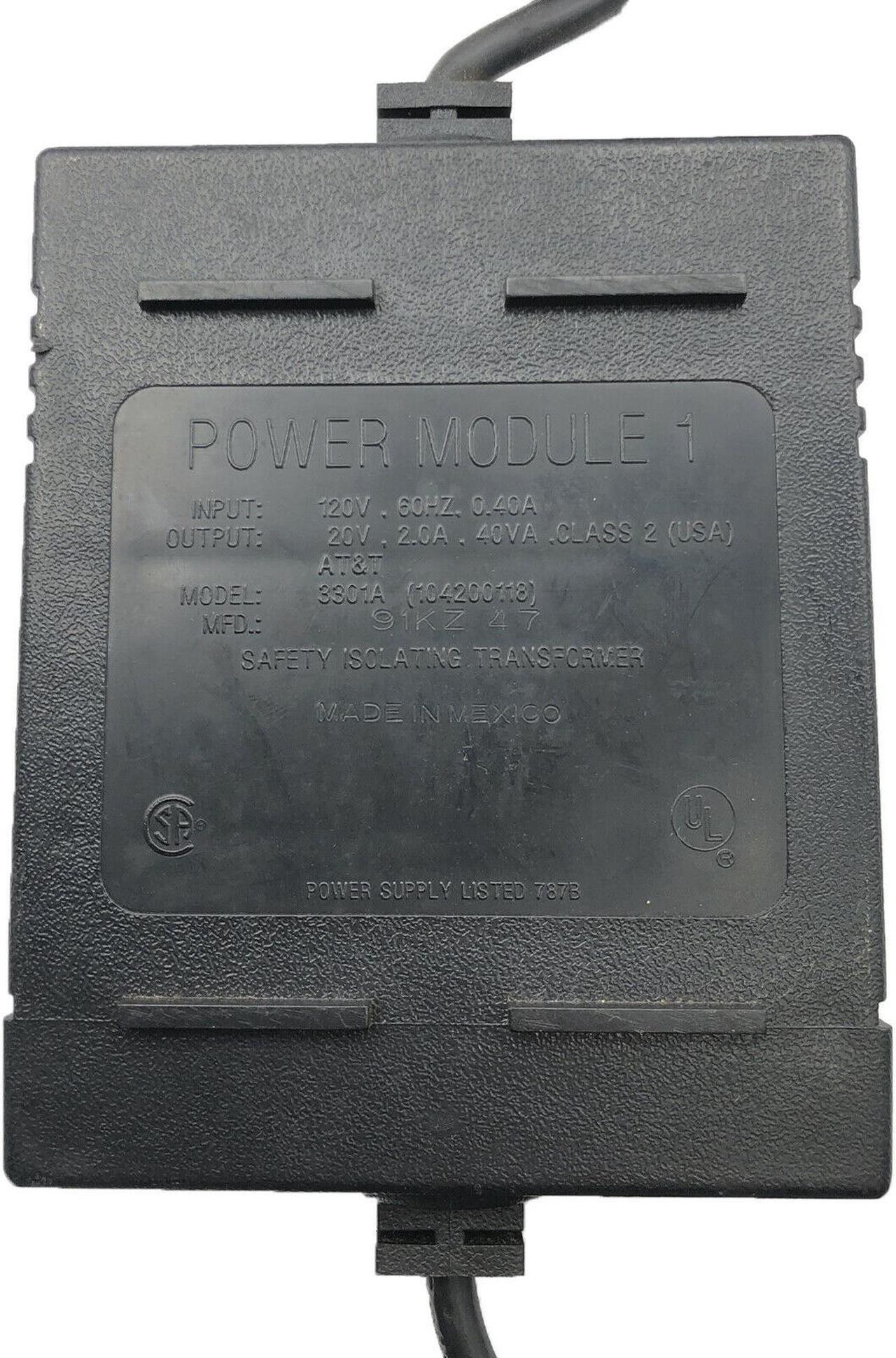Alt view image 2 of 4 - Genuine AT&T 3301A 104200118 Power Module 1 Transformer Adapter 20V 2A OEM