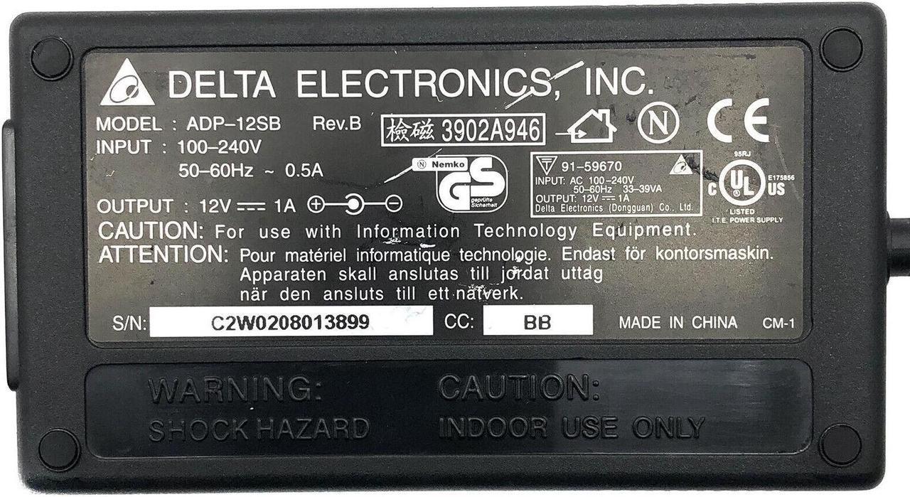 Alt view image 5 of 5 - Genuine Delta ADP-12SB Rev.B AC Adapter 12V 1A Power Supply 12W W/Cord OEM