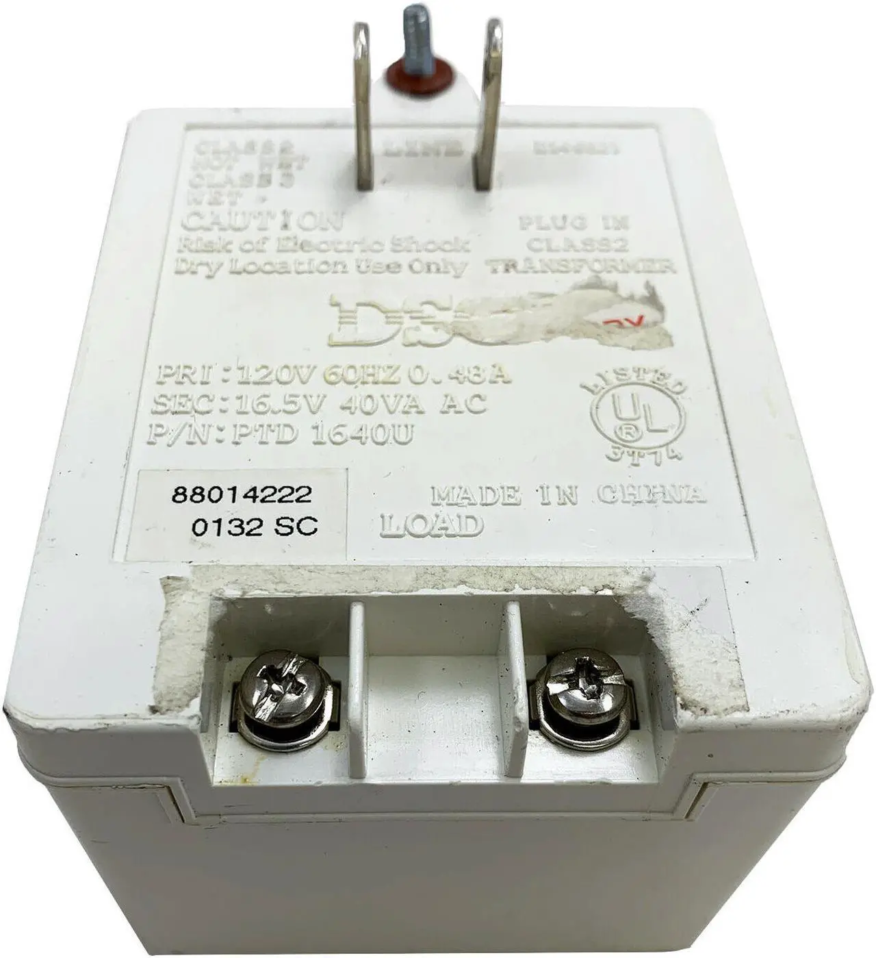 Alt view image 2 of 3 - Genuine DSC PTD1640U Security System Class 2 Transformer 16.5VAC 40VA