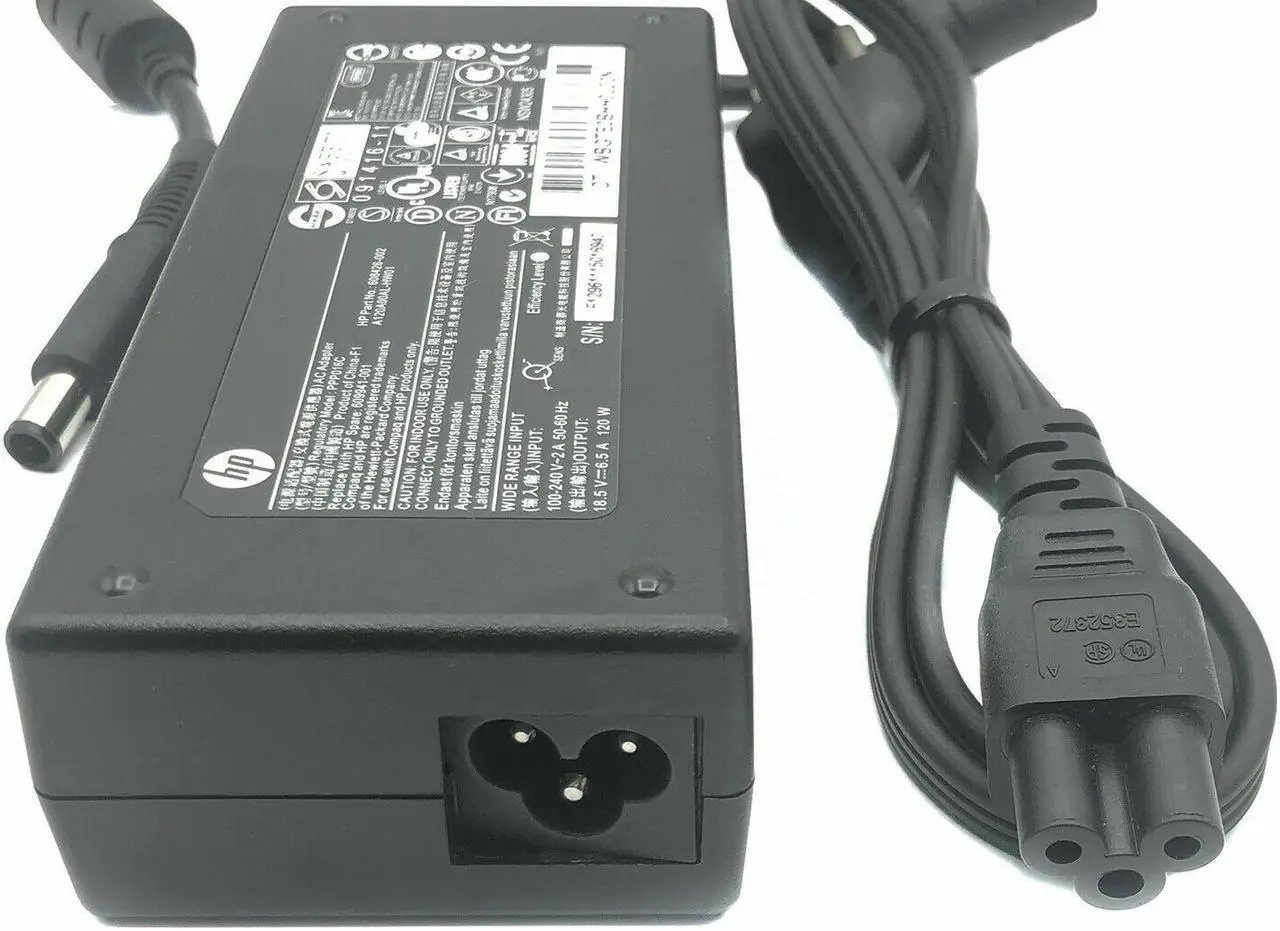 Alt view image 4 of 4 - Genuine HP 120W AC Power Adapter EX978AV ED519AA#ABA EX978AV#ABA w/Cord OEM