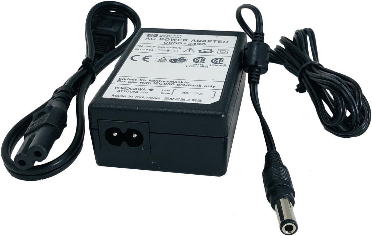 Alt view image 4 of 4 - Genuine HP Printer AC DC Power Adapter 0950-3490 91-58928 24V 0.5A w/Cord OEM