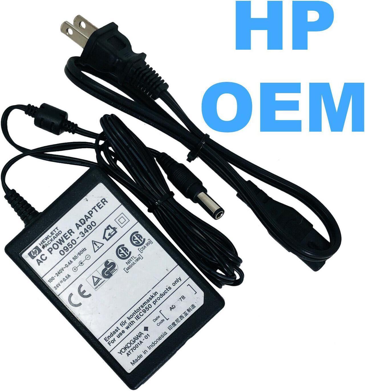 Main image of Genuine HP Printer AC DC Power Adapter 0950-3490 91-58928 24V 0.5A w/Cord OEM