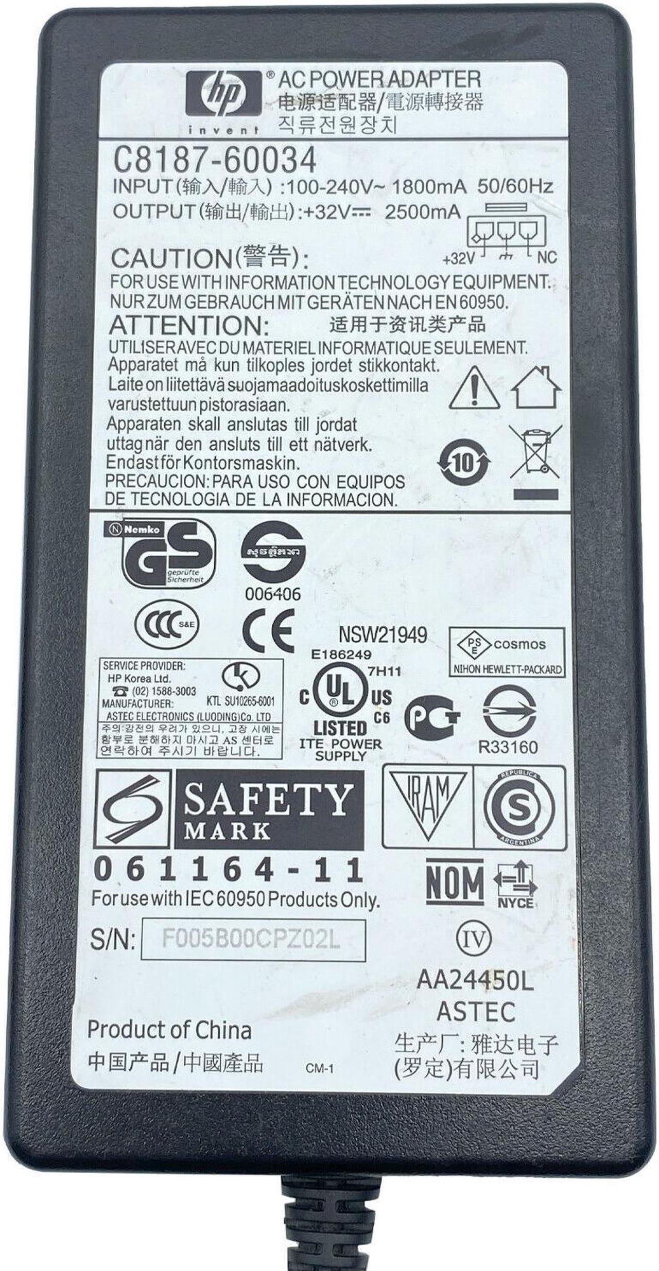 Alt view image 2 of 4 - Genuine HP Adapter Power Supply for Deskjet Printer 4180 5160 5440 5652 5850 PC
