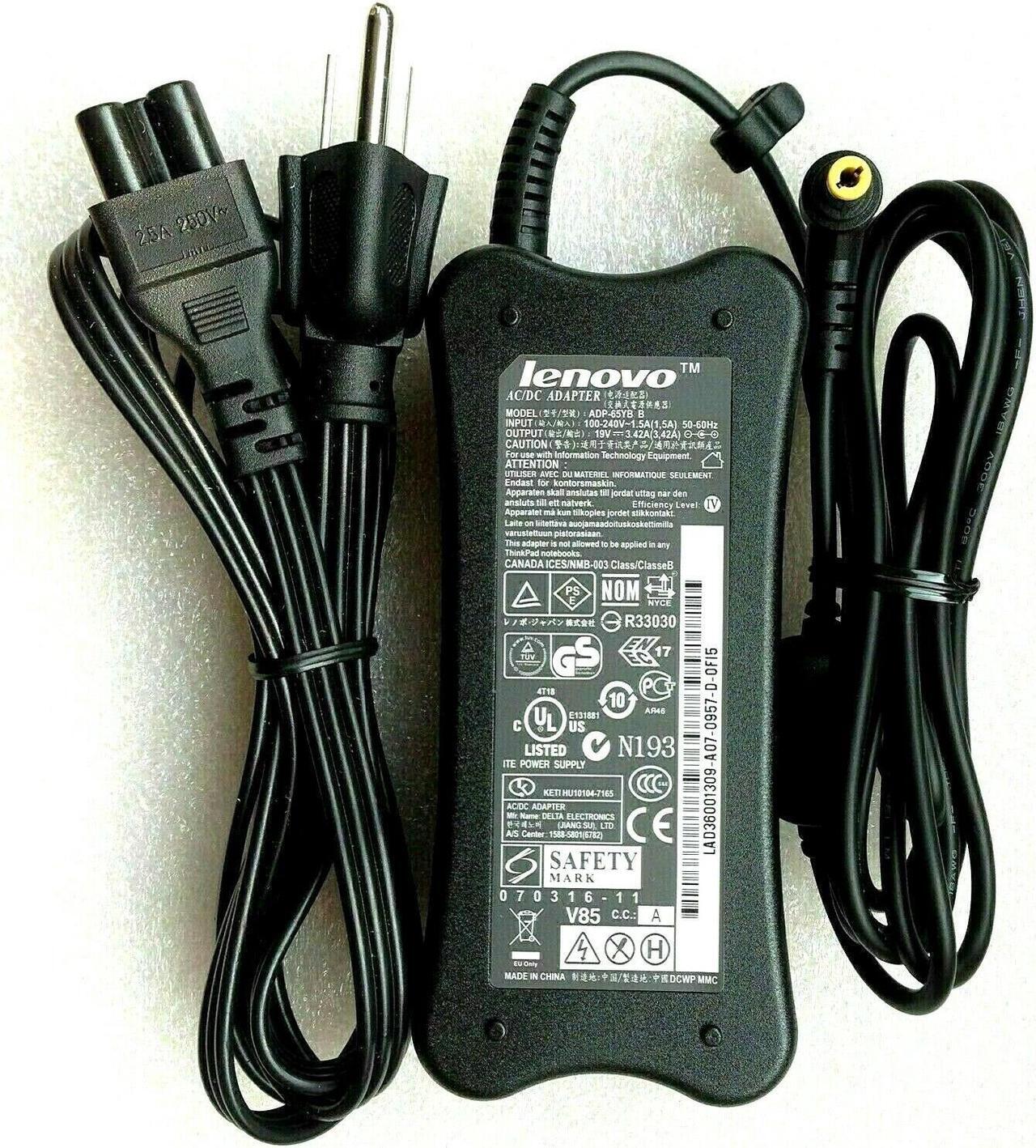 Alt view image 4 of 4 - Genuine Lenovo AC Adapter 65W for Laptop IdeaPad Y310 Y330 Y430 Y550 w/PC OEM