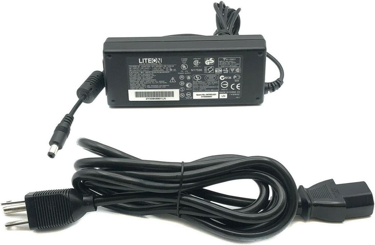 Alt view image 4 of 4 - Genuine Liteon PA-1400-02 AC Power Adapter 12V 3.33A 40W Charger With Cord OEM