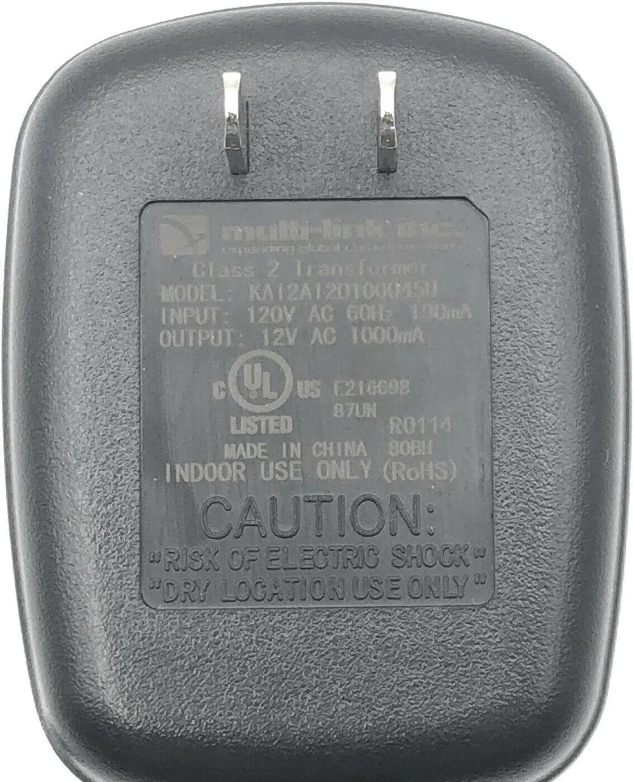 Alt view image 2 of 4 - 12V 1A Class 2 Transformer Power Supply KA12A120100045U multi-link inc.