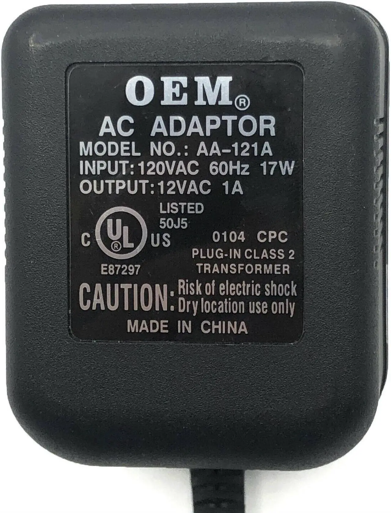 Alt view image 2 of 4 - OEM AC Adapter Plug In AA-121A Class 2 Transformer 12VAC 1A