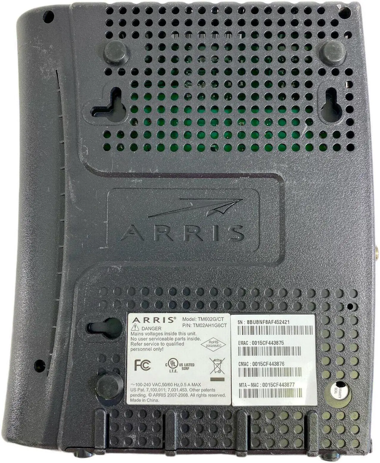 Alt view image 5 of 6 - Ariss TM602G/CT Touchstone Telephony Cable Modem TM02AH1G6CT