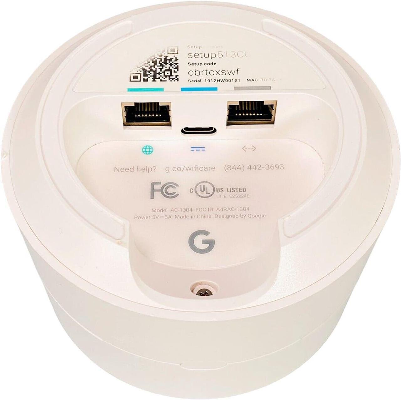 Alt view image 3 of 5 - Google AC-1304 1 Port 1200Mbps Dual Band Wi-Fi Wireless Mesh Router