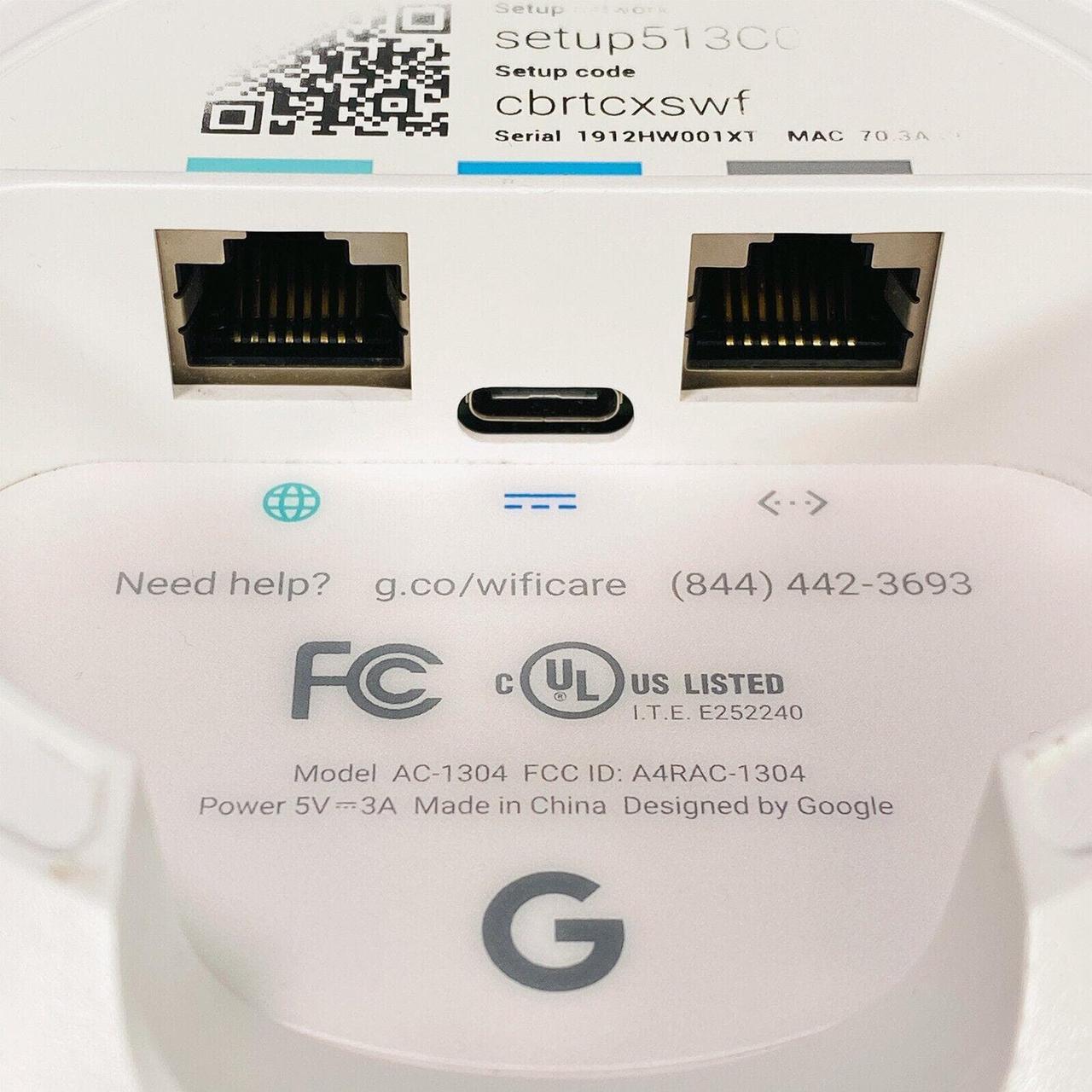 Alt view image 5 of 5 - Google AC-1304 1 Port 1200Mbps Dual Band Wi-Fi Wireless Mesh Router
