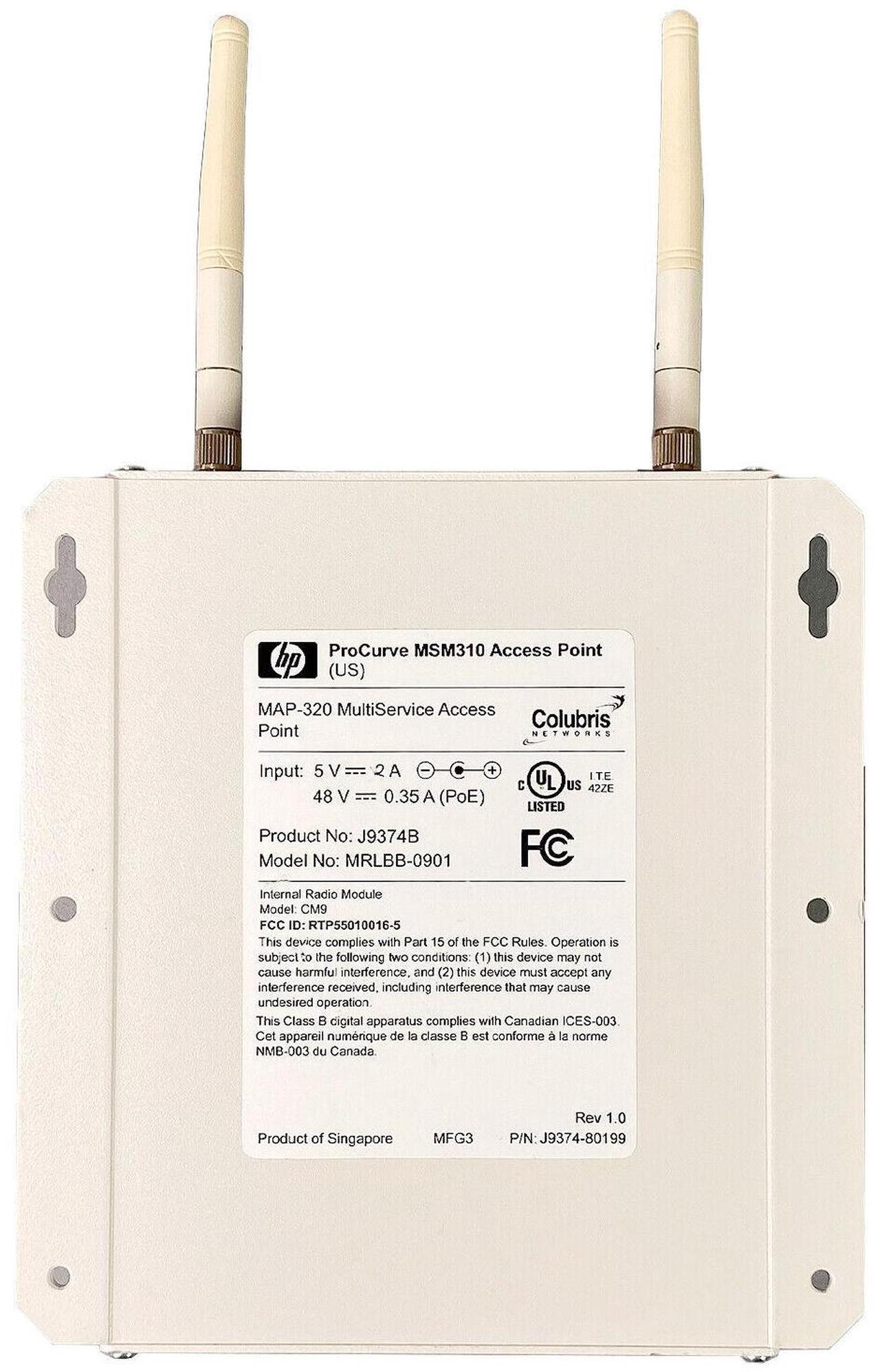 Alt view image 6 of 7 - HP ProCurve MSM310 MRLBB-0901 MultiService Wireless Access Point w/Adapter