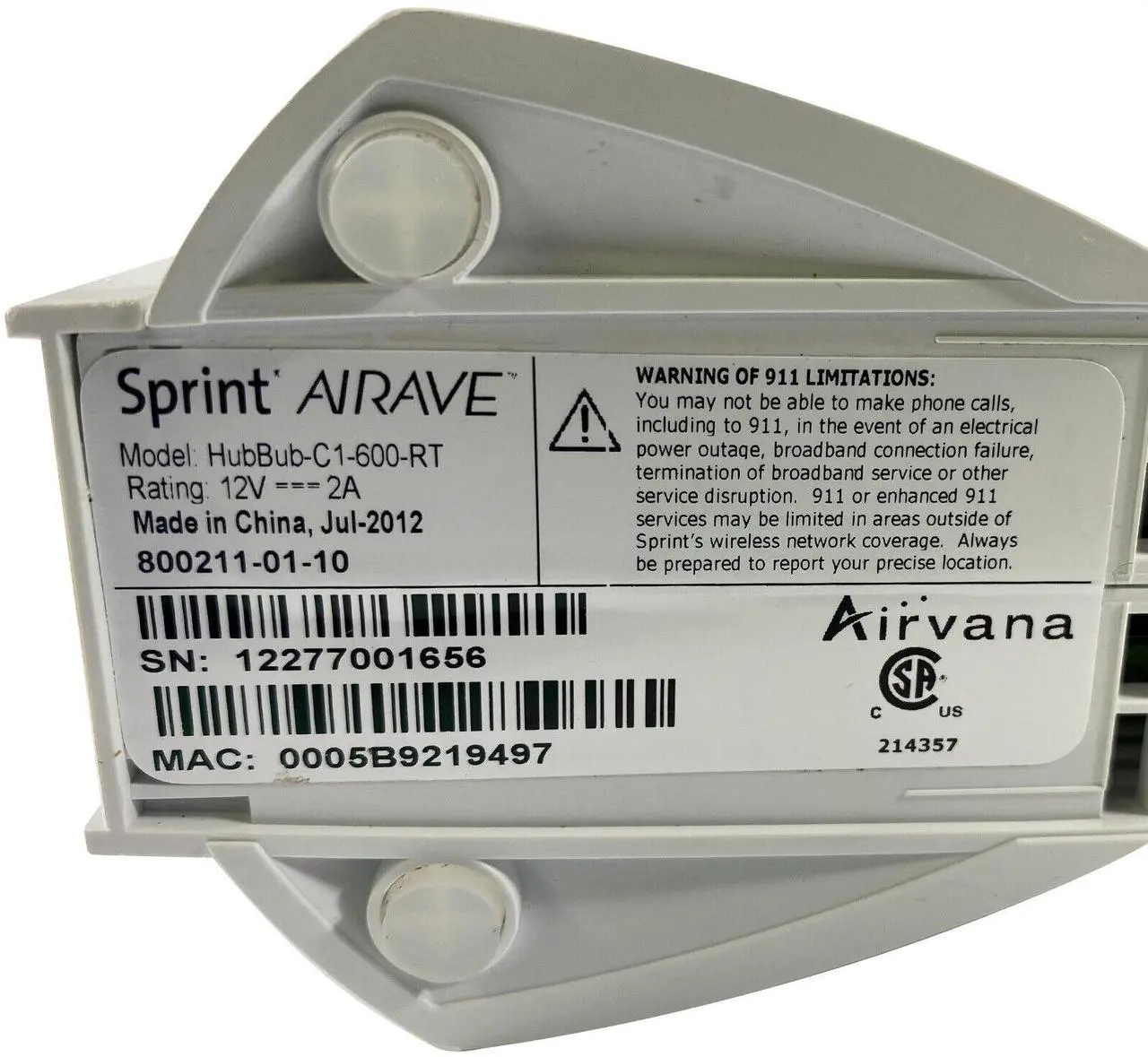 Alt view image 5 of 6 - AIRAVE Airvana Sprint HubBub C1-600-R Access Point Cell Phone Signal Booster