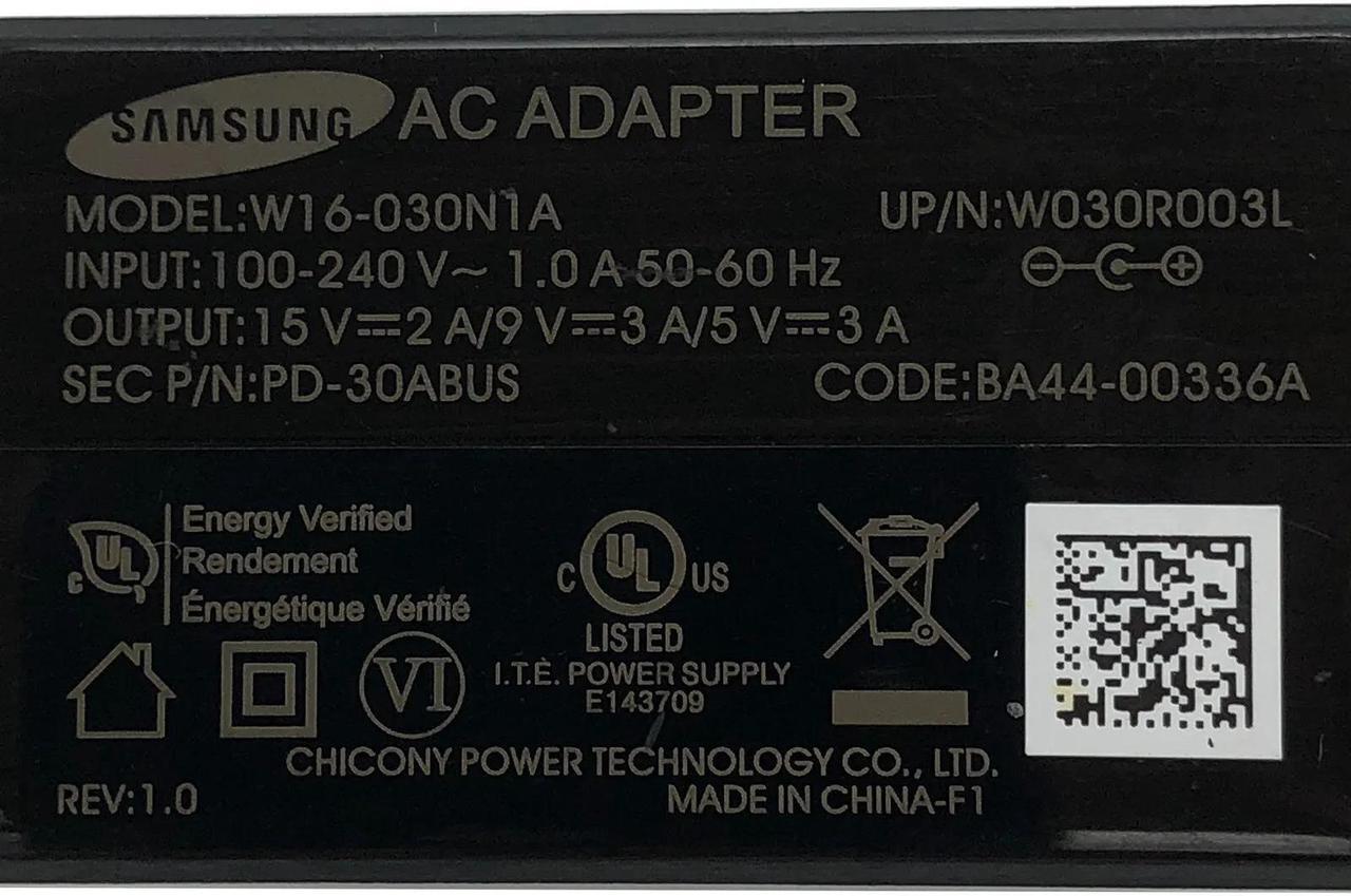 Alt view image 2 of 6 - Genuine Samsung USB-C Adapter W16-030N1A Power Supply 15-9-5V 3A W030R003L w/PC