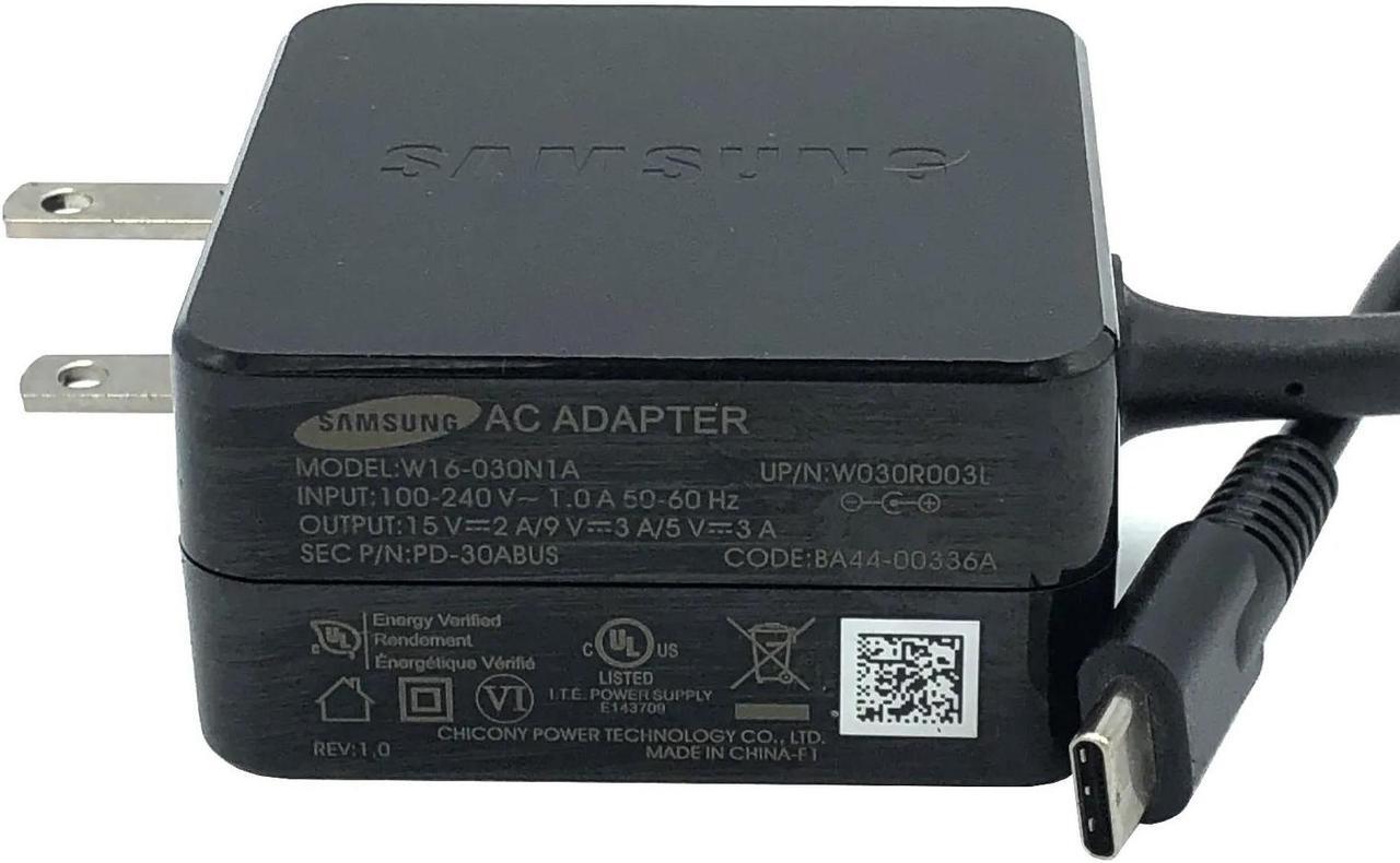 Alt view image 5 of 6 - Genuine Samsung USB-C Adapter W16-030N1A Power Supply 15-9-5V 3A W030R003L w/PC