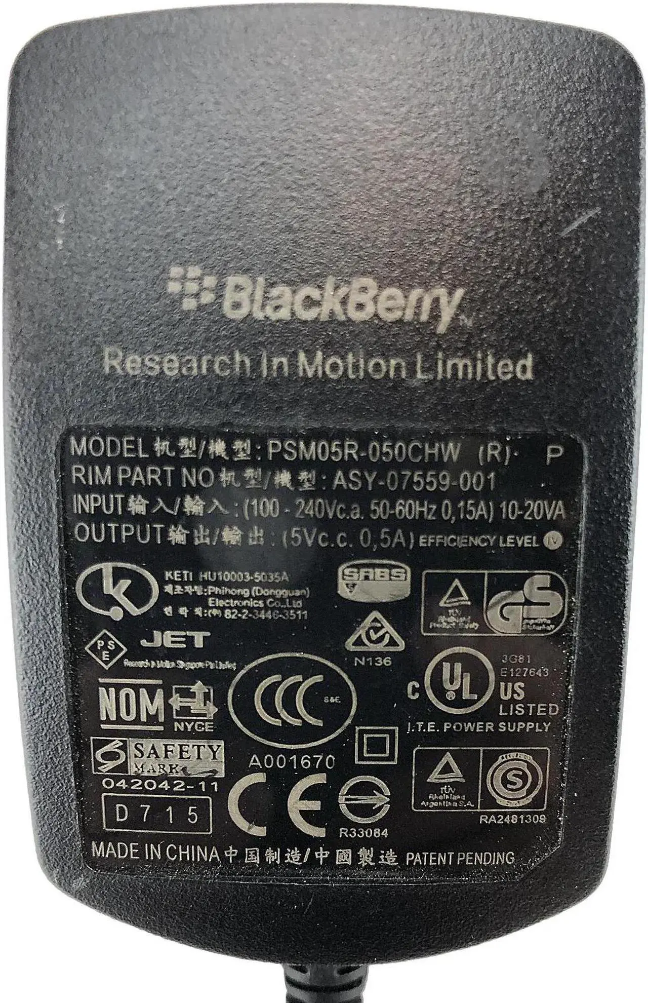 Alt view image 4 of 5 - Genuine BlackBerry Home Wall Travel Charger for BlackBerry 6000 Phone Models