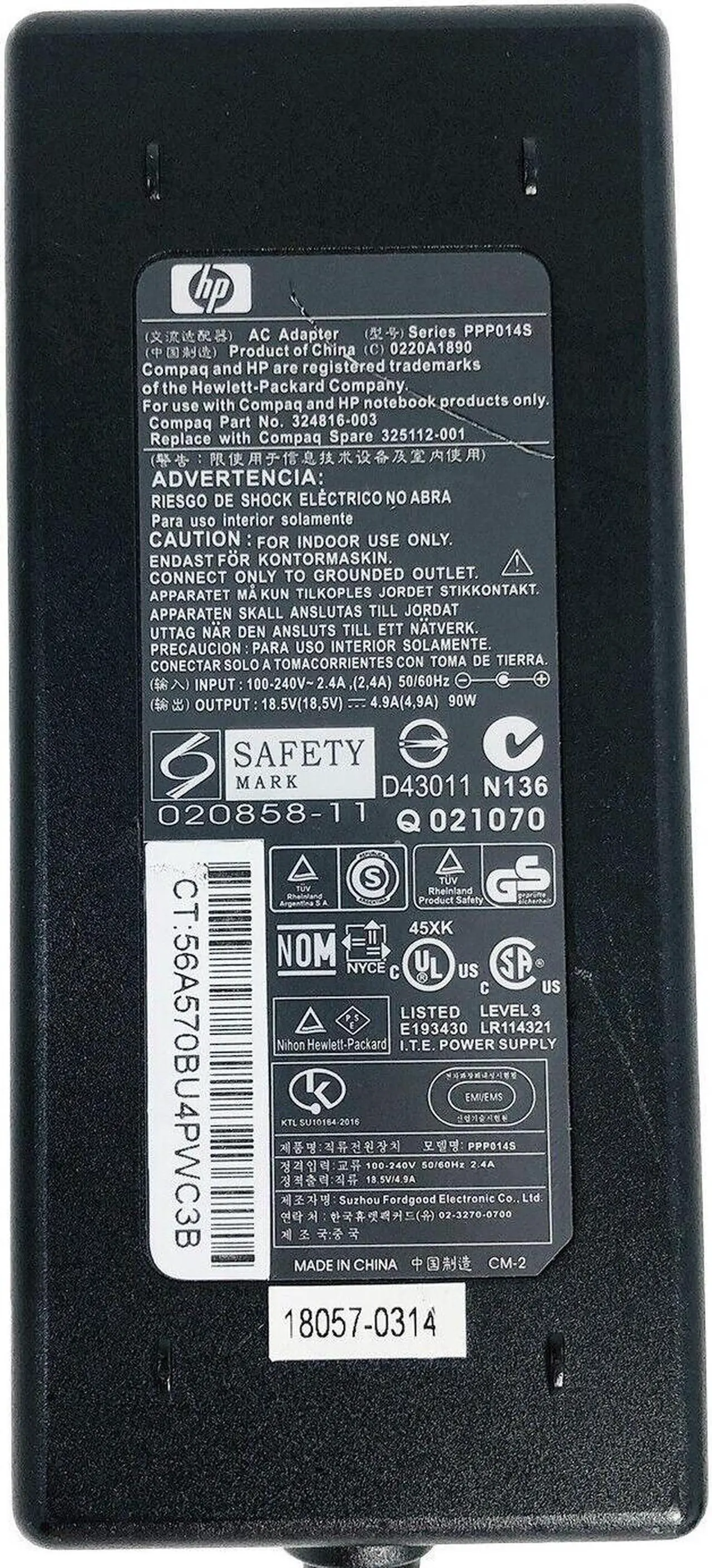 Alt view image 6 of 6 - Genuine 90W HP AC DC Adapter for Compaq Presario 1500 PP2140 R3000 PP2160 w/Cord