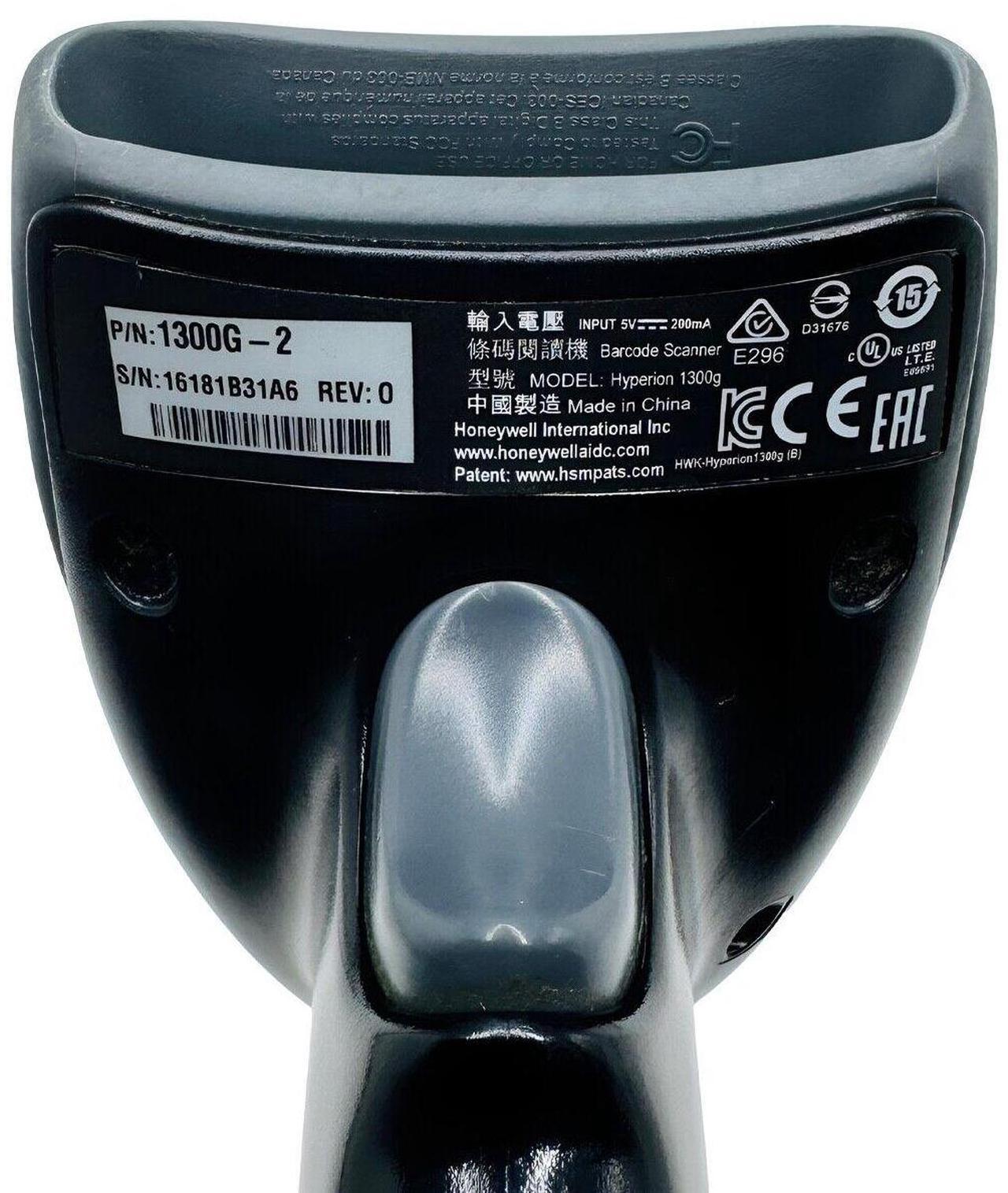 Alt view image 6 of 7 - Honeywell Hyperion 1300G-2 Handheld Barcode Scanner Reader w/USB Cable GRADE A!