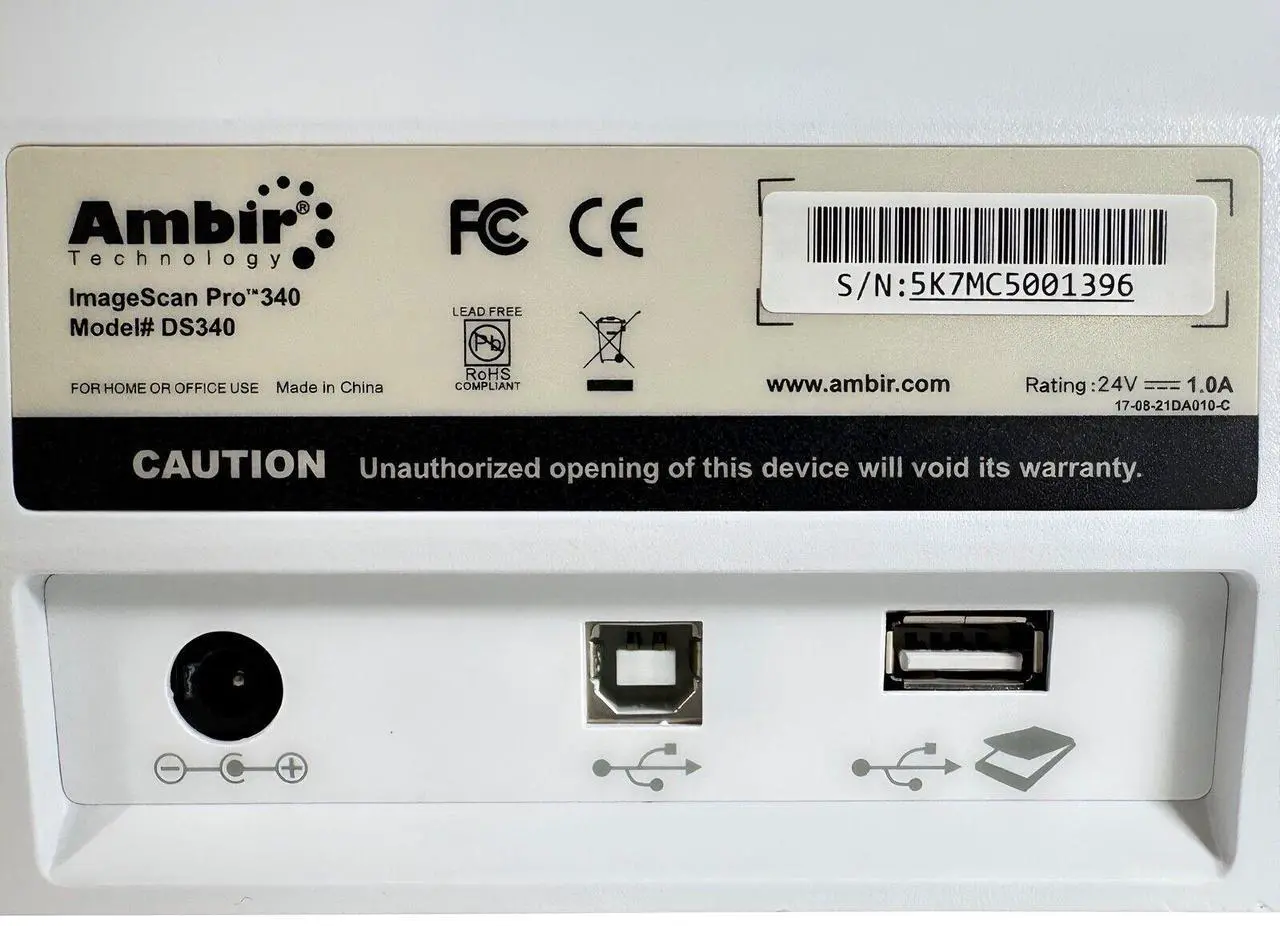 Alt view image 4 of 7 - Ambir ImageScan Pro 340 Color Portable Sheetfed 600DPI USB Document Card Scanner
