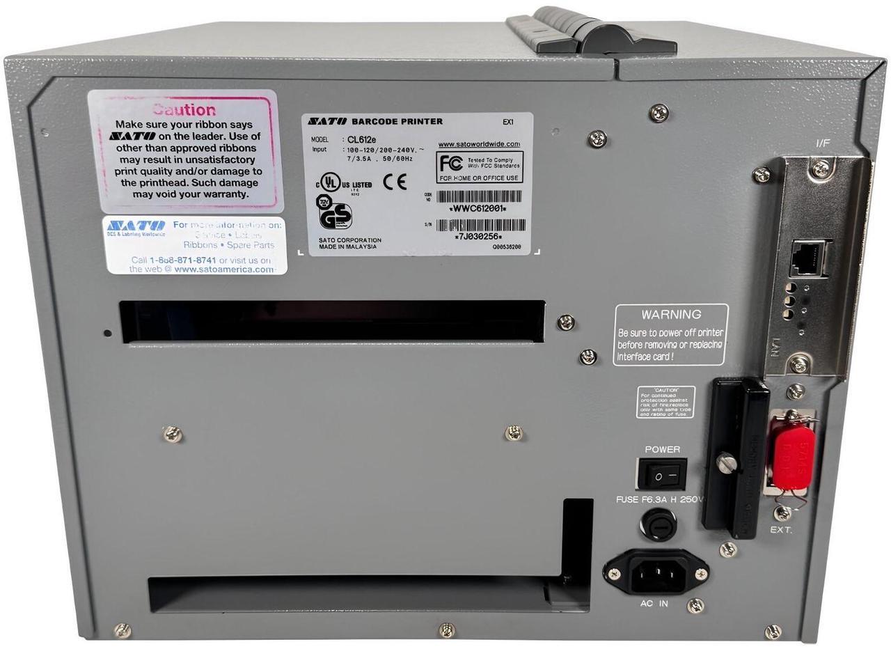 Alt view image 4 of 7 - SATO CL612e 6" Wide Network Thermal Transfer Label Printer 300 dpi Ethernet