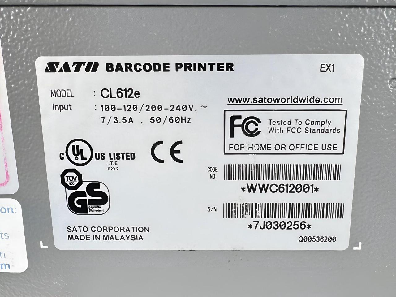 Alt view image 5 of 7 - SATO CL612e 6" Wide Network Thermal Transfer Label Printer 300 dpi Ethernet