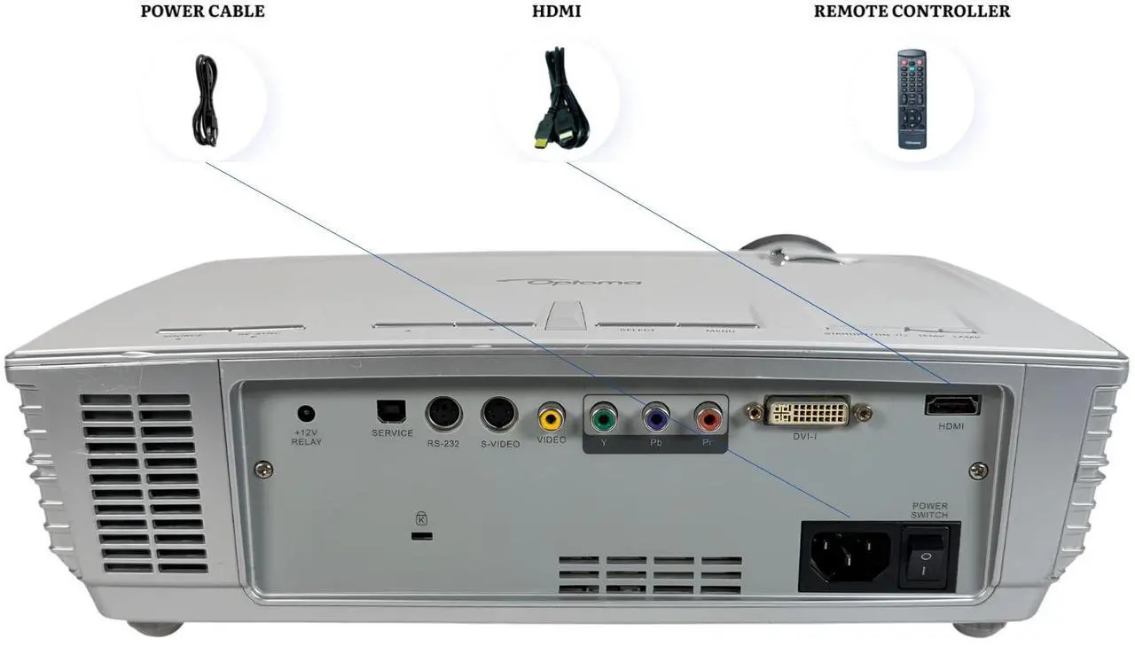 Alt view image 2 of 6 - Optoma HD72 DLP Projector WXGA Home Theater 1080p HDMI w/Remote