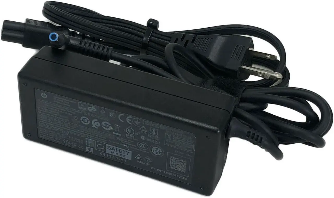 Alt view image 4 of 6 - Genuine HP AC Adapter Charger Power Supply 19.5V 3.33A 65W pin 4.5x3.0 mm Blue Tip APD-65HB PPP009D 854055-003 710412-001 w/Cord OEM