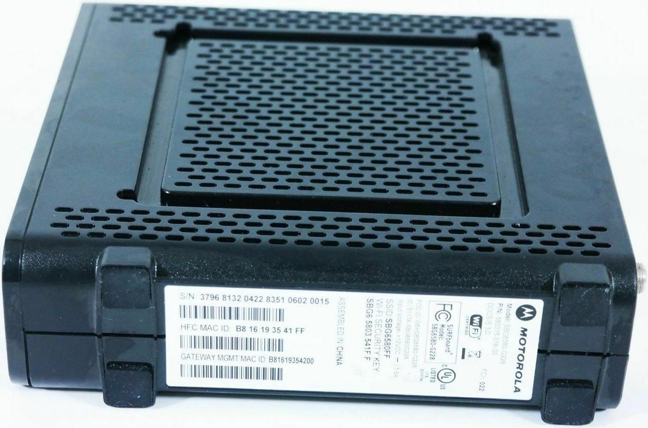 Alt view image 4 of 7 - Motorola SBG6580-G228 AC Router 300 Mbps 4Port Gigabit Wi-Fi Cable Modem Gateway