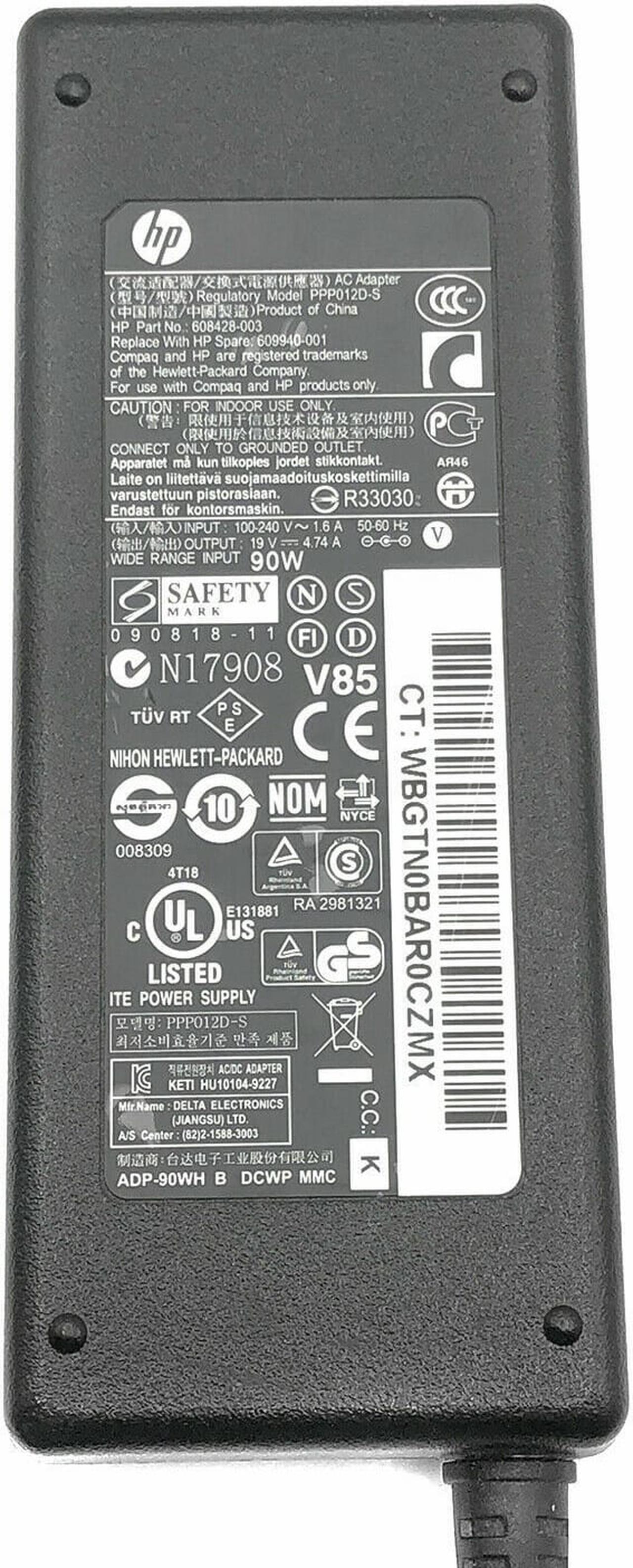 Alt view image 2 of 4 - Genuine HP AC Adapter 90W for Compaq Presario CQ70 CQ71 CQ72 Laptop Charger w/PC