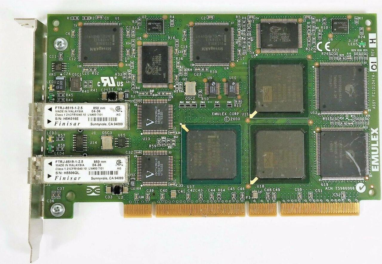 Alt view image 3 of 6 - Emulex FC1020035-01K Dual Port Fibre Channel PCI-X Card Host Bus Adapter