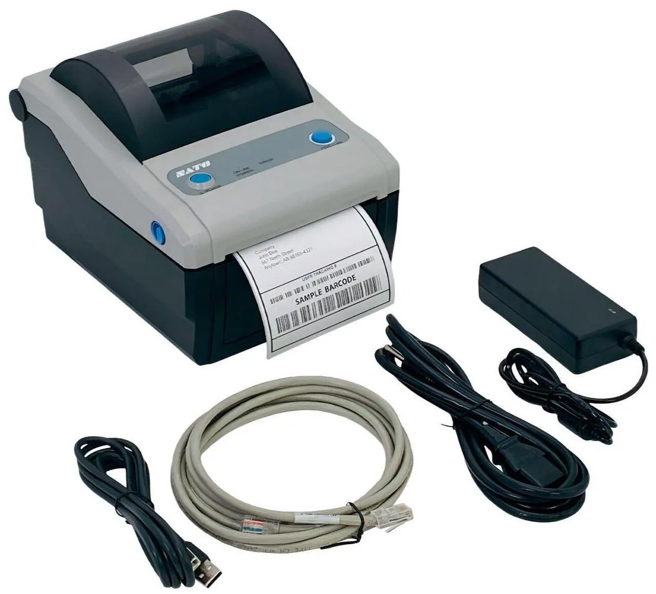 Main image of SATO CG408DT-LAN Compact Direct Thermal 4x6 Barcode Label Printer Ethernet USB