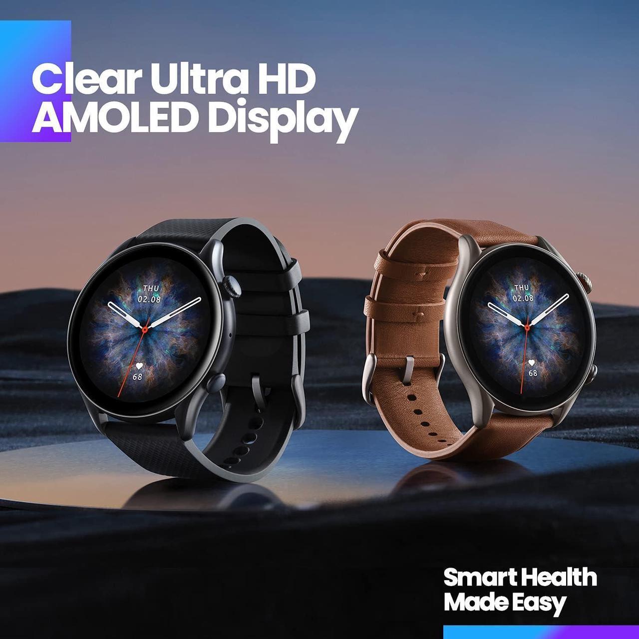 Alt view image 7 of 7 - Amazfit GTR 3 Pro Smart Watch for Men,12-Day Battery Life, Alexa Built-in, Bluetooth Call & Text, GPS & 150 Sports Modes, 1.45AMOLED Display, Fitness Watch with SpO2 Heart Rate Tracker, Black
