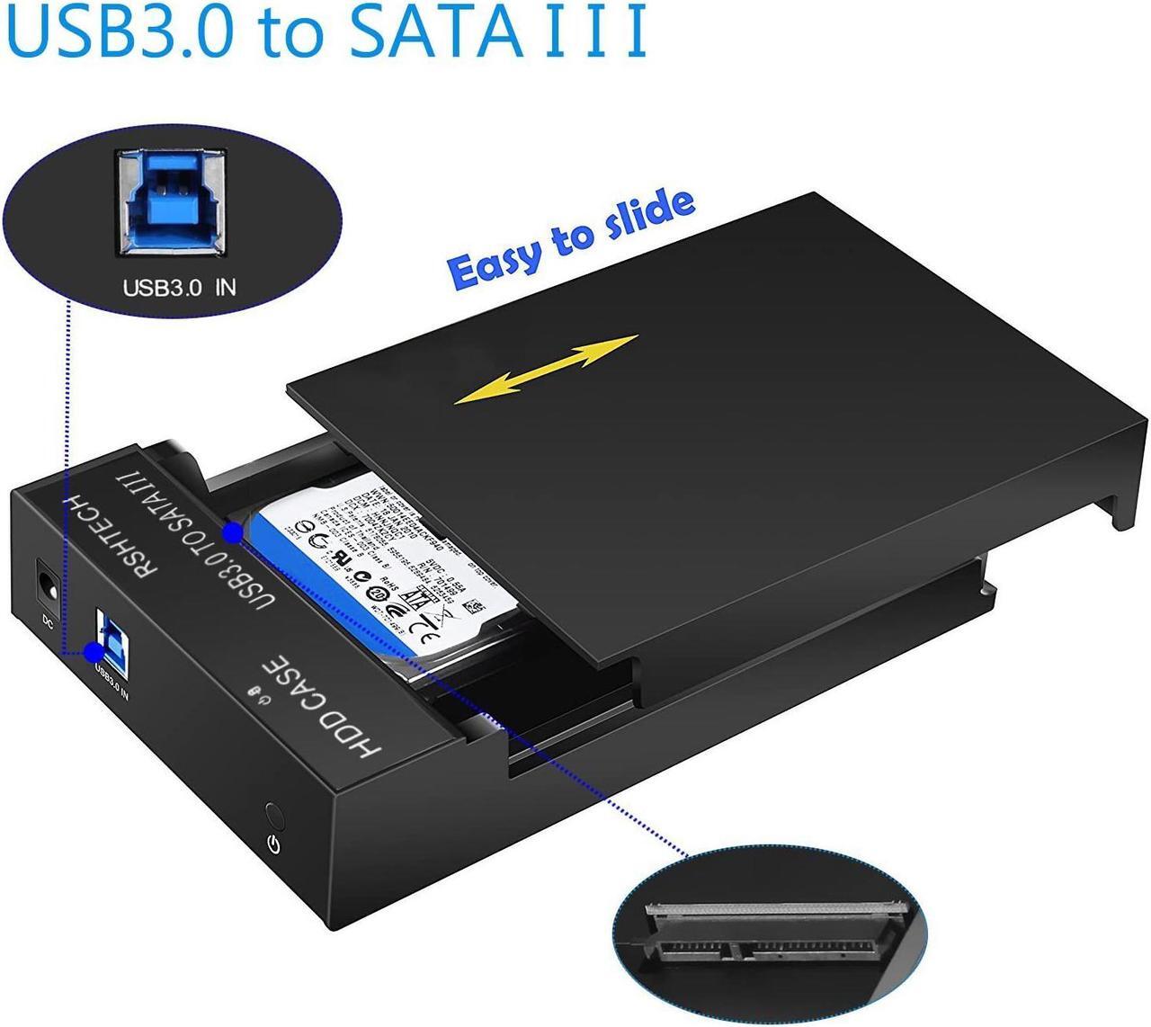 Alt view image 6 of 7 - RSHTECH Hard Drive Enclosure, USB 3.0 to SATA External Hard Drive Docking Station for 3.5 inch SATA I/II/III HDD SSD Up to 12TB Support UASP (Black)