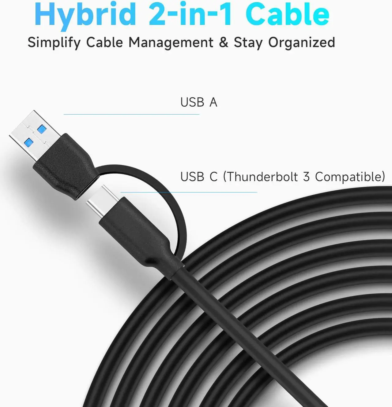 Alt view image 4 of 7 - Powered USB Hub, Rosonway 7 Ports USB 3.2 Gen 2/USB C Hub 10Gbps with 3.3ft USB-A/USB-C Data Cable, Individual Switches and 24W Power Adapter, Aluminum USB Hub for Laptop and PC, RSH-A107