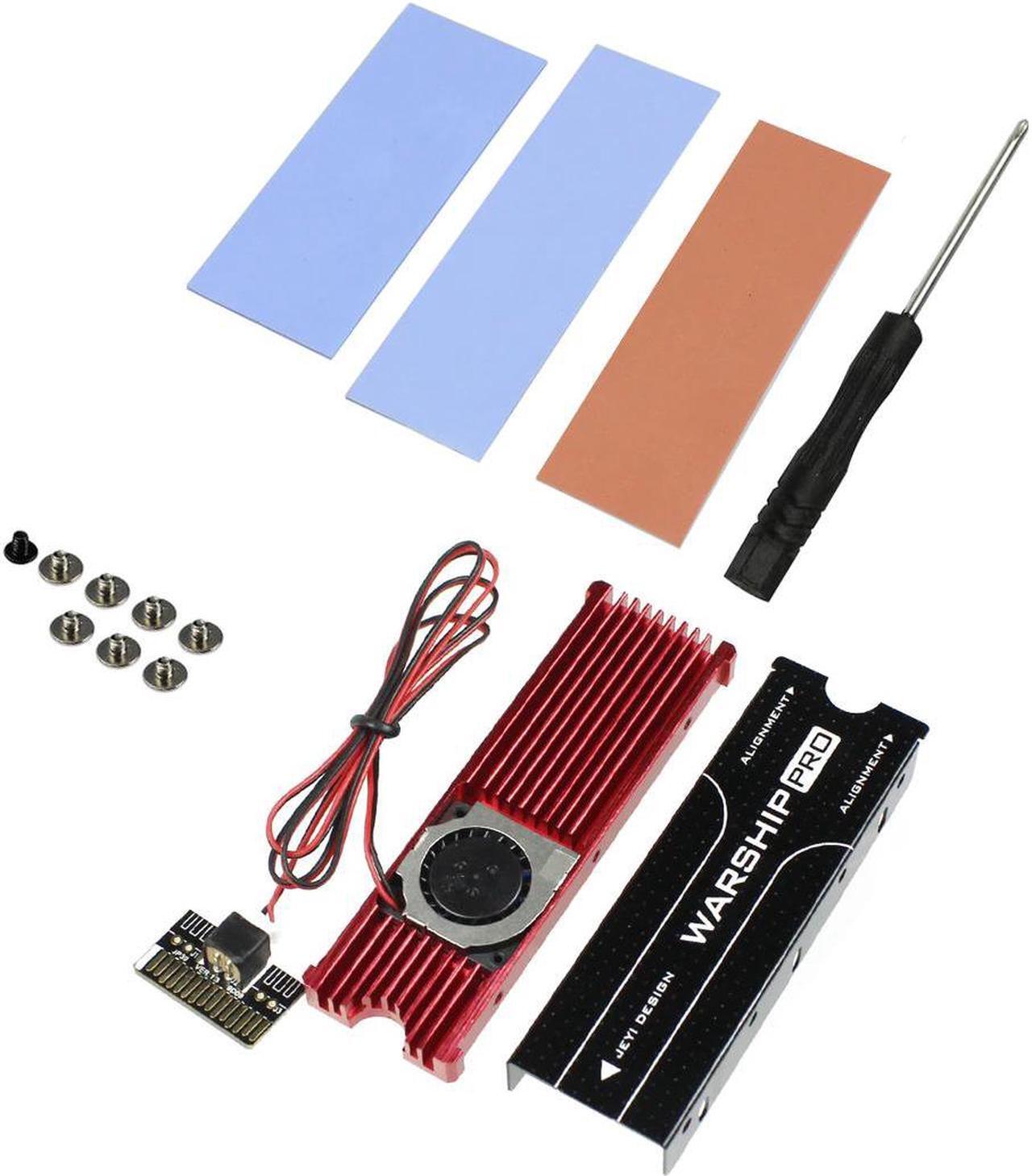 Alt view image 6 of 6 - JEYI Cooling Warship Fan for NVME for NGFF M.2 Heatsink 2280 ssd Metal Sheet Thermal Conductivity Silicon Wafer Fan Heatsink