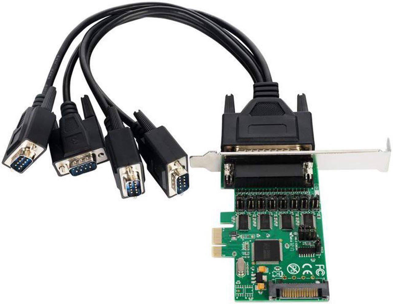 PCIe 4 way RS-232 card 12V Power Industrial Multi DB9 COM port adapter output cable for Serial Networking Monitoring Equipment