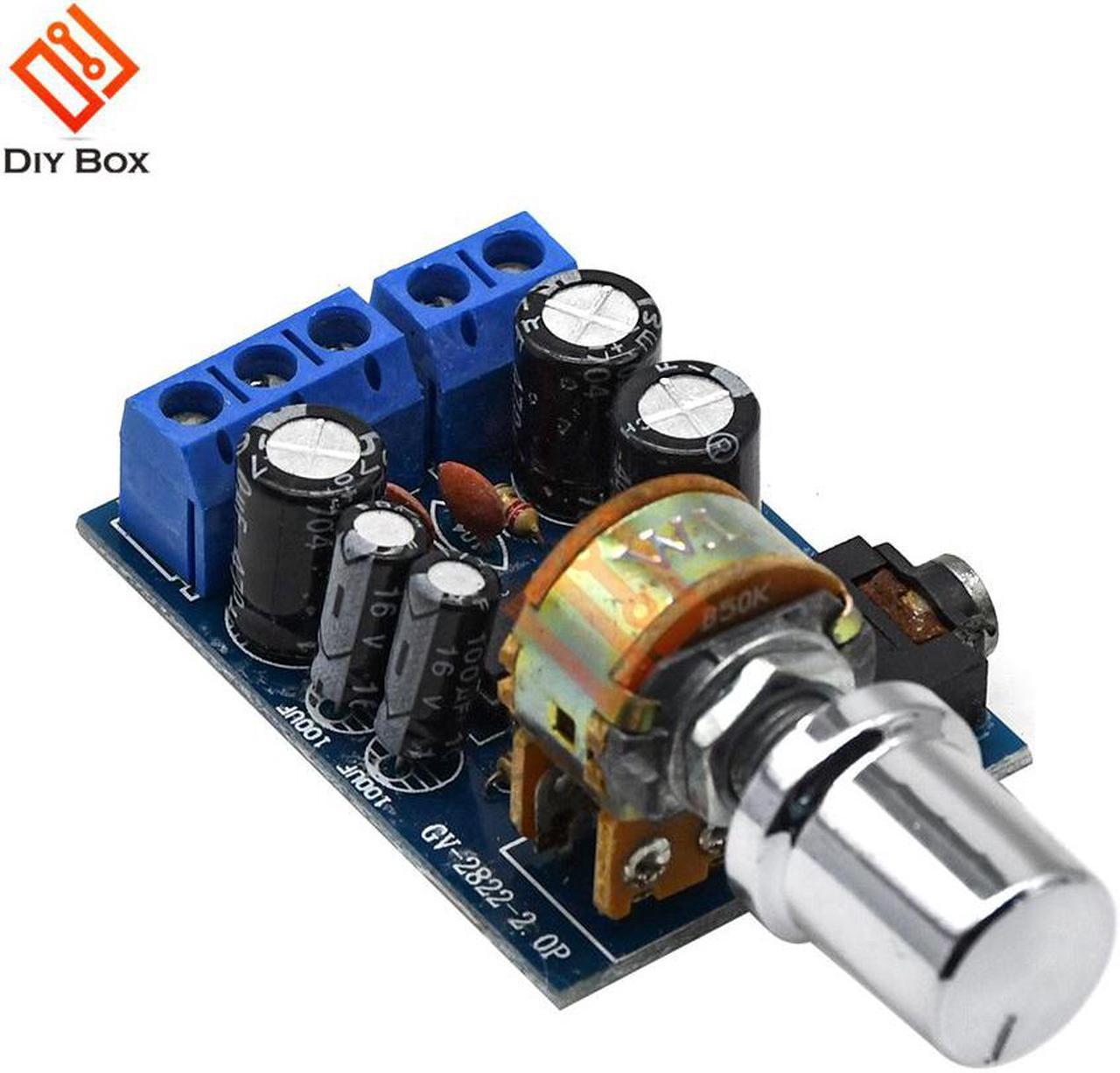 Mini TDA2822M Amplifier Board 1W+1W DC 1.8-12V 2.0 Channel Stereo Audio AMP with Volume Control for Speakers DIY Kit