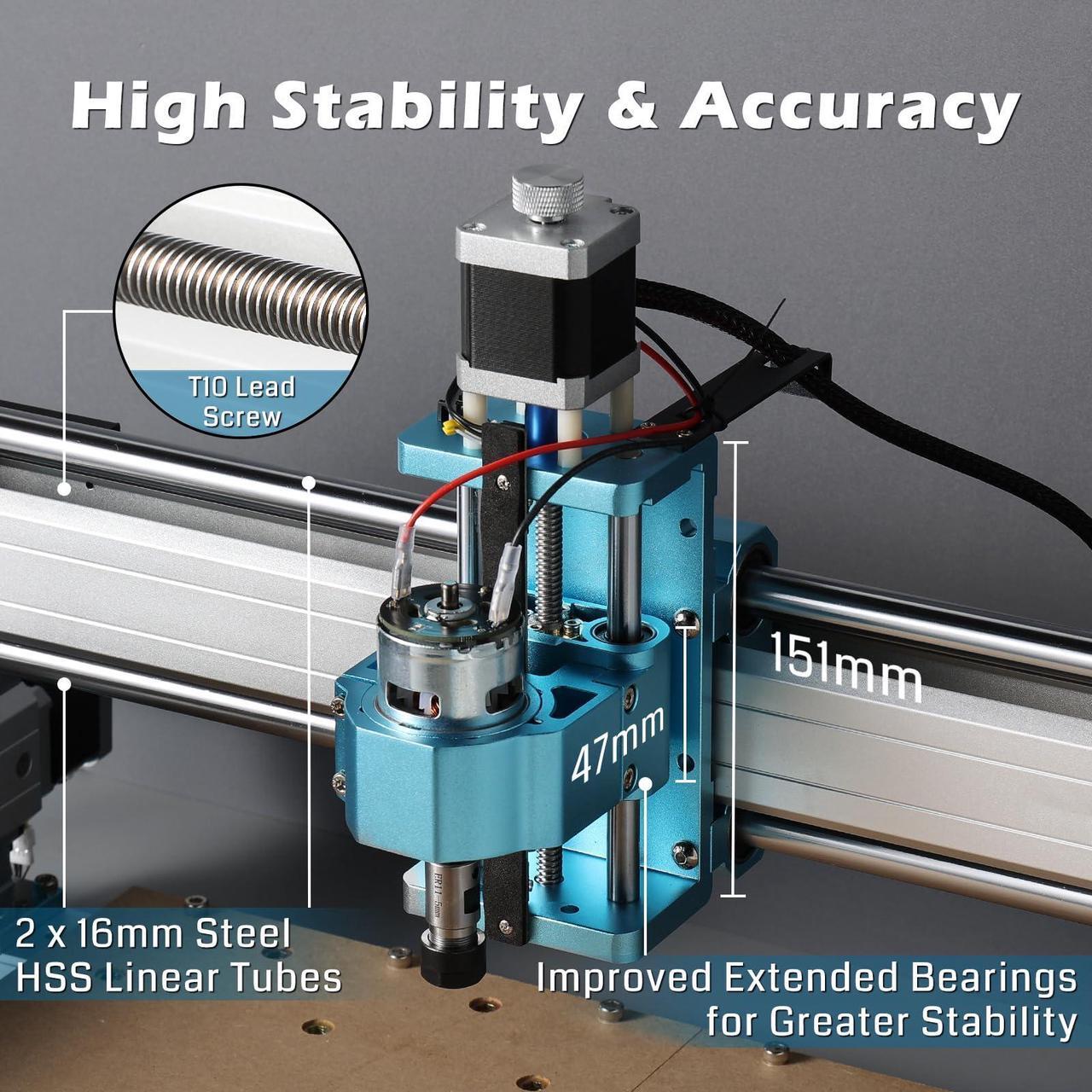 Alt view image 3 of 7 - CNC Router Machine 4040-PRO for Metal Acrylic Cutting Milling, GRBL Control, Lead Screw Driven, 3 Axis Engraving, Working Area 15.7 x 15.7 x 3.1