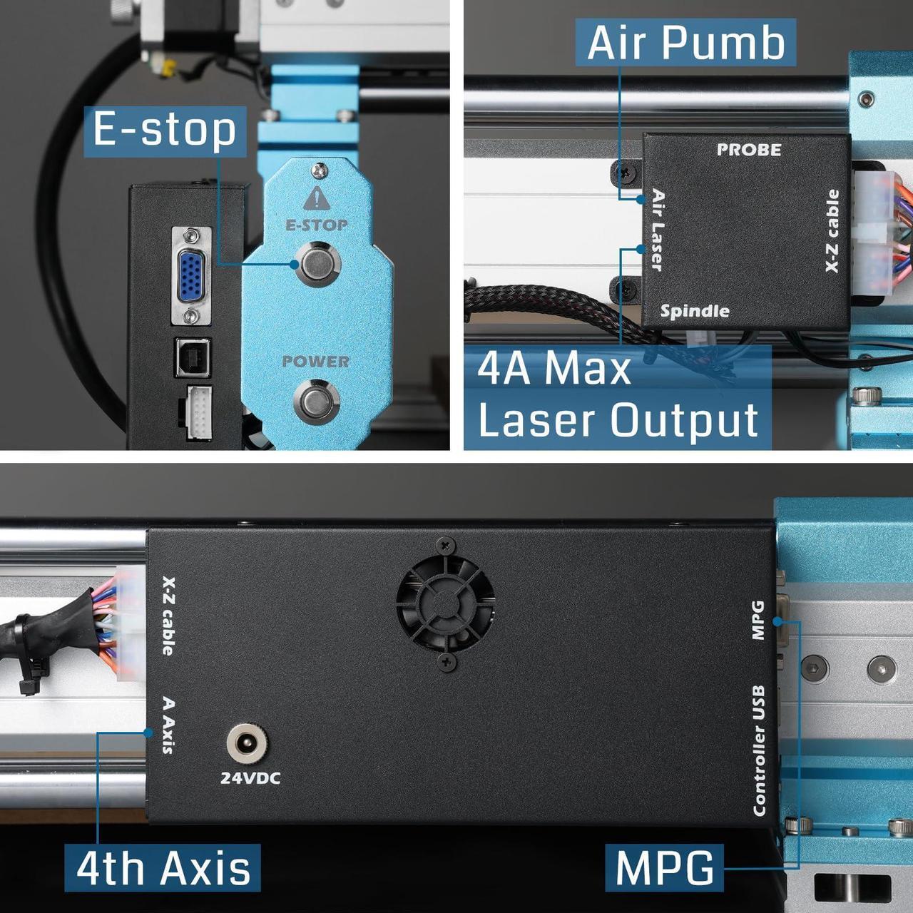 Alt view image 4 of 7 - CNC Router Machine 4040-PRO for Metal Acrylic Cutting Milling, GRBL Control, Lead Screw Driven, 3 Axis Engraving, Working Area 15.7 x 15.7 x 3.1