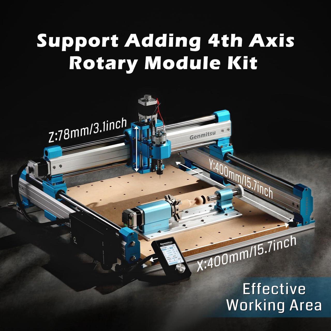 Alt view image 6 of 7 - CNC Router Machine 4040-PRO for Metal Acrylic Cutting Milling, GRBL Control, Lead Screw Driven, 3 Axis Engraving, Working Area 15.7 x 15.7 x 3.1