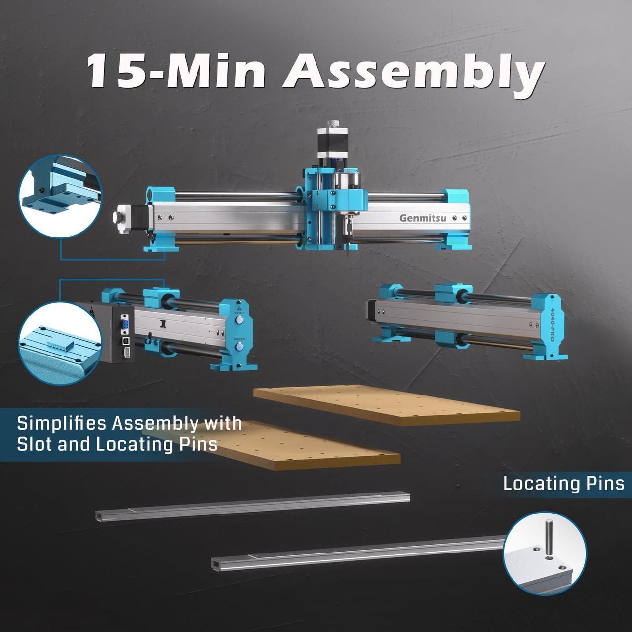 Alt view image 7 of 7 - CNC Router Machine 4040-PRO for Metal Acrylic Cutting Milling, GRBL Control, Lead Screw Driven, 3 Axis Engraving, Working Area 15.7 x 15.7 x 3.1
