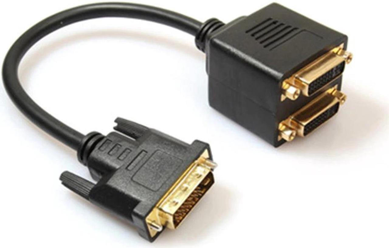 Main image of DVI Splitter Adapter DVI-D Male to Dual 2 DVI-I Female Video Y Splitter Cable Adapter Cable