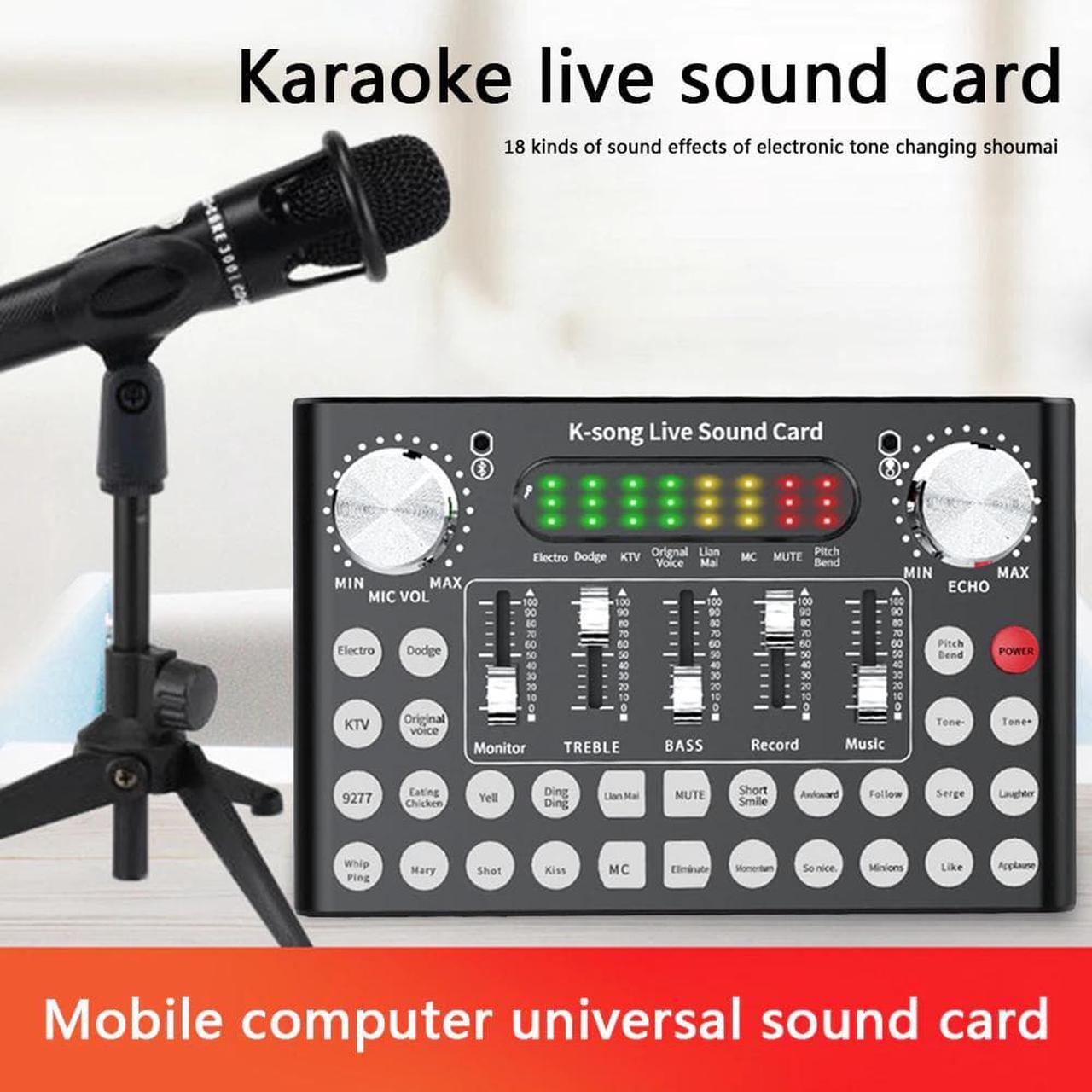 Main image of F9 Mobile Phone Microphone Live Sound Card 18 Sound Headset USB External Audio Interface Sound Card with for PC Phone